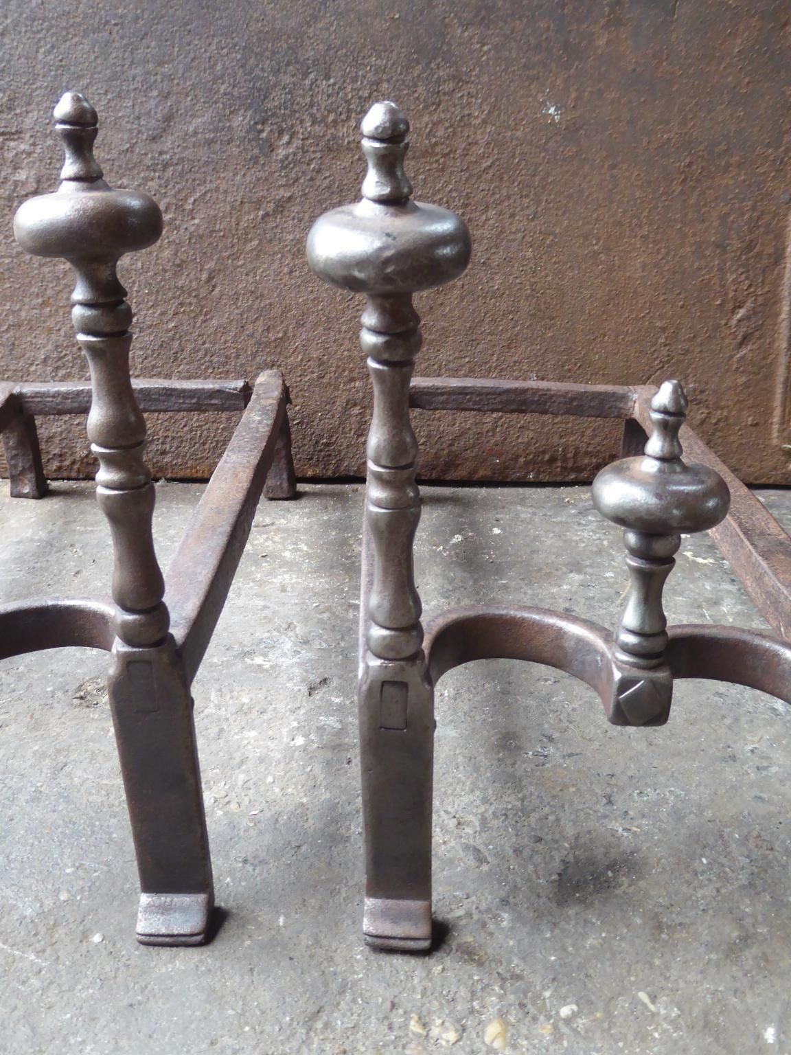 photo for sale 18th 19th Century French Neoclassical Period Andirons Or Firedogs