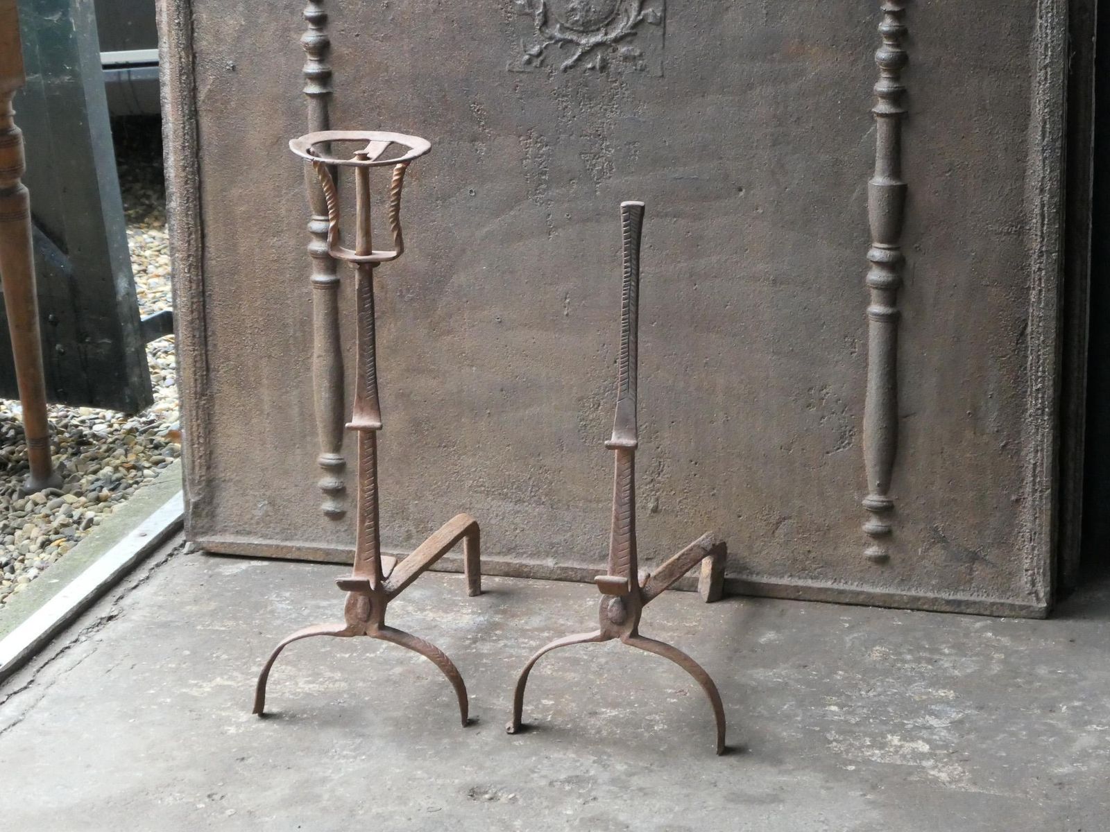 17th Century French Louis XIII Period Andirons, Firedogs, Landiers photo 508.0