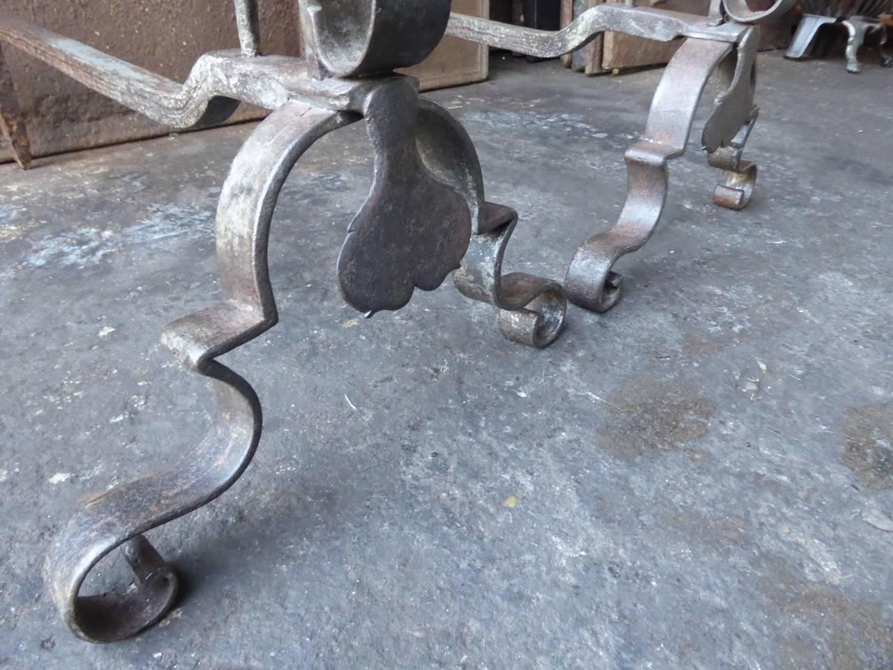 photo furniture 18th Century French Louis XV Andirons Or Firedogs