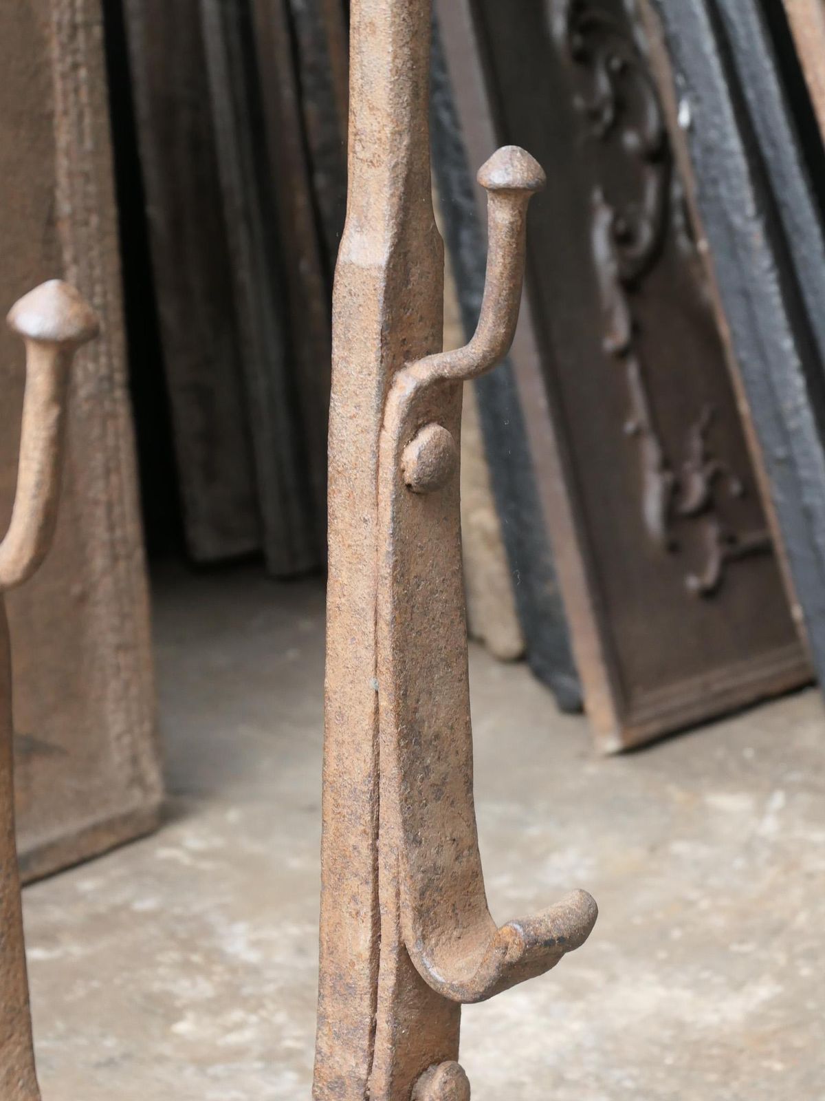 photo buy French 17th Century Gothic Period Andirons Or Firedogs