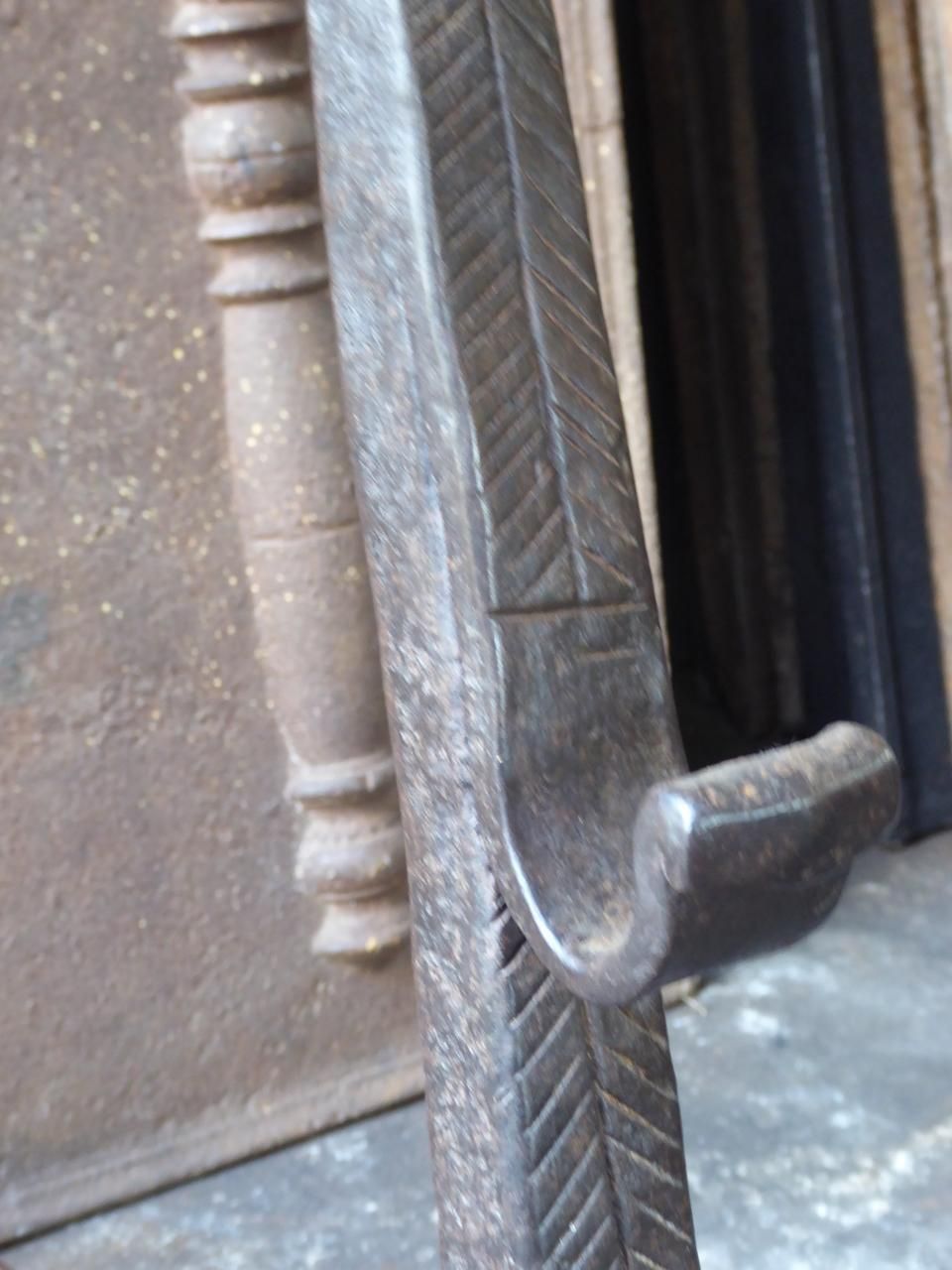 photo buy 17th Century Large Louis XIII Andirons, Firedogs