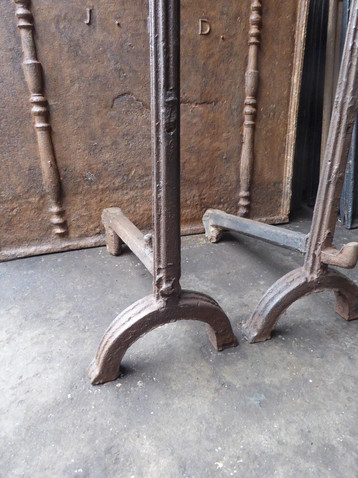 16th 17th Century French Gothic Andirons Or Firedogs photo buy