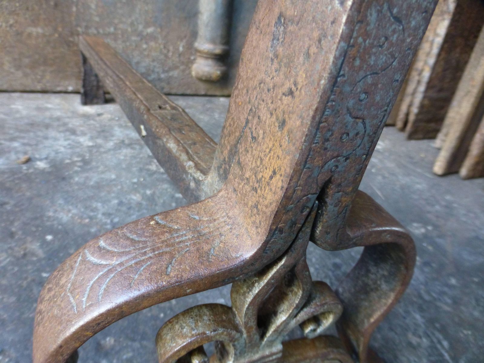 19th Century Large French Andirons, Firedogs photo vinterior