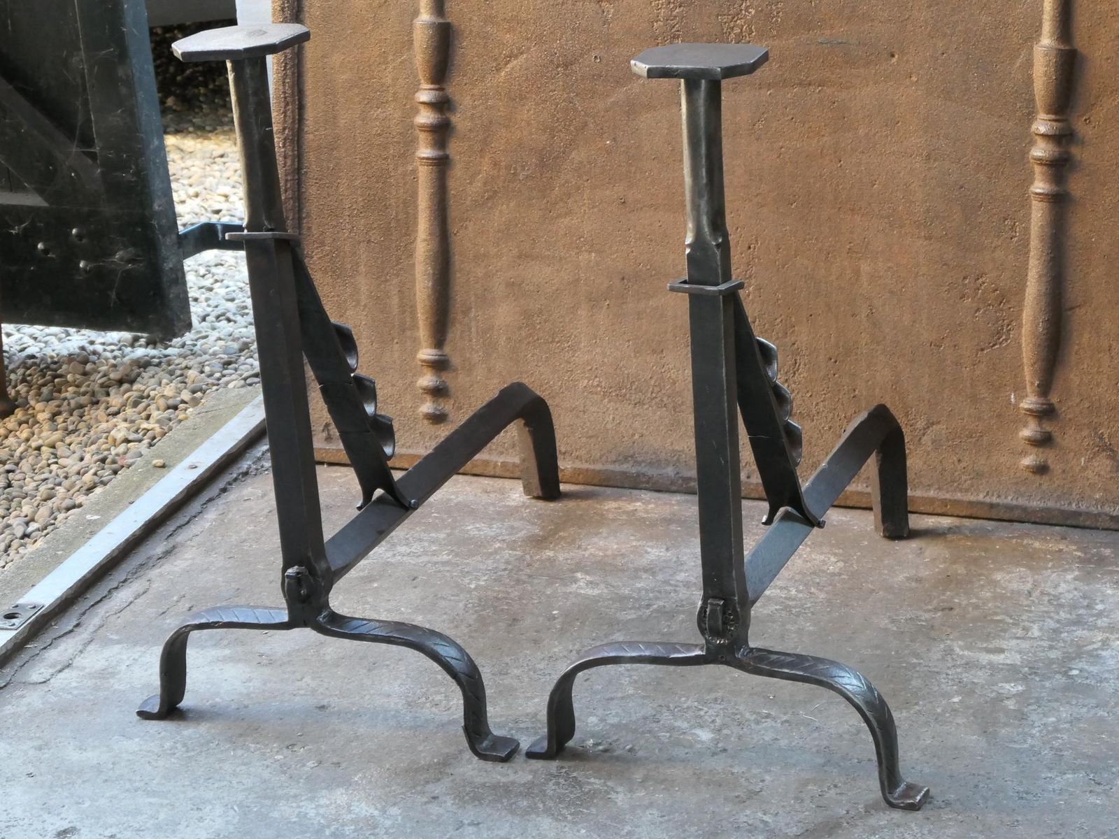 photo vinterior Large French 18th Century Andirons