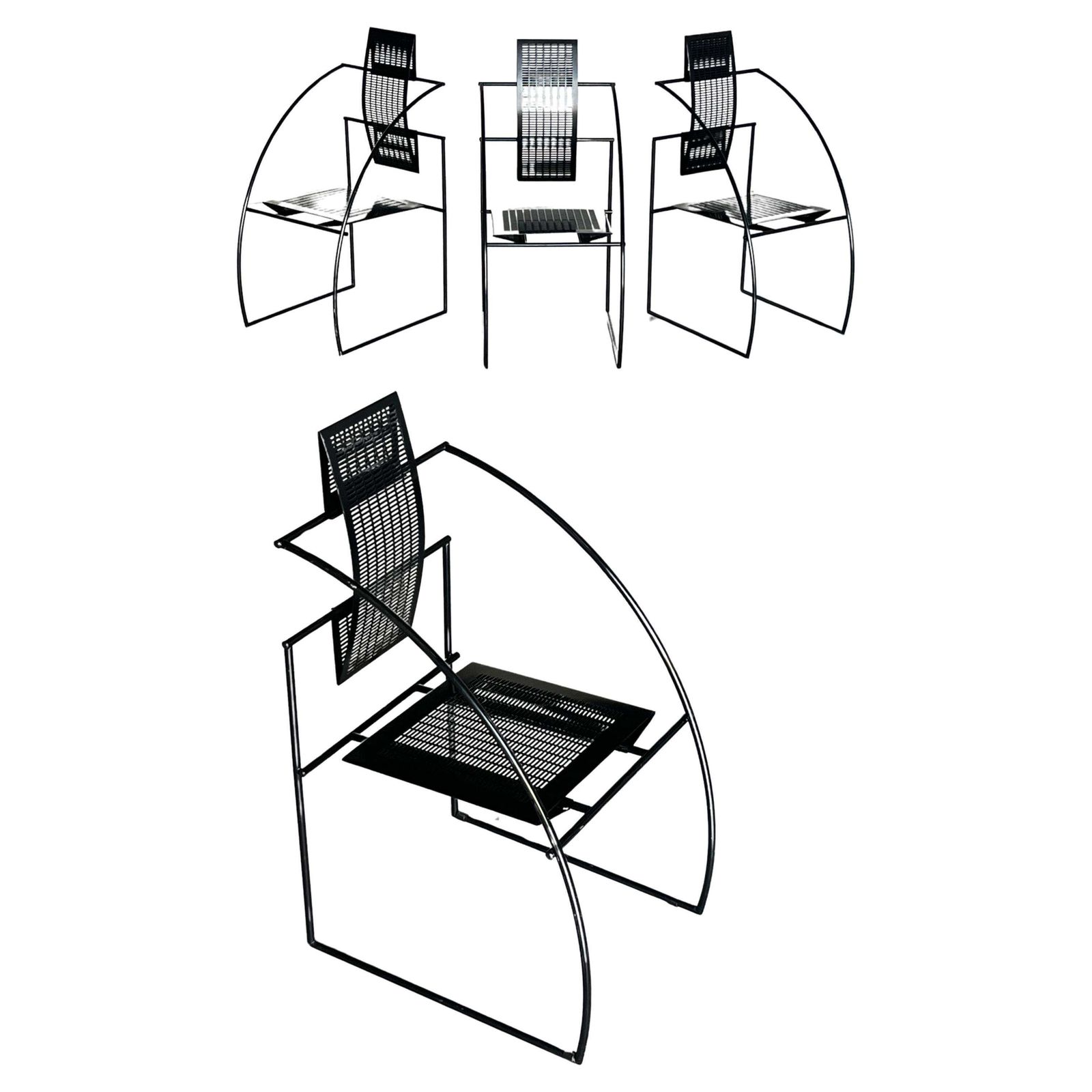 Postmodern Black 'Quinta' Armchair By Mario Botta For Alias, 1980s Italy