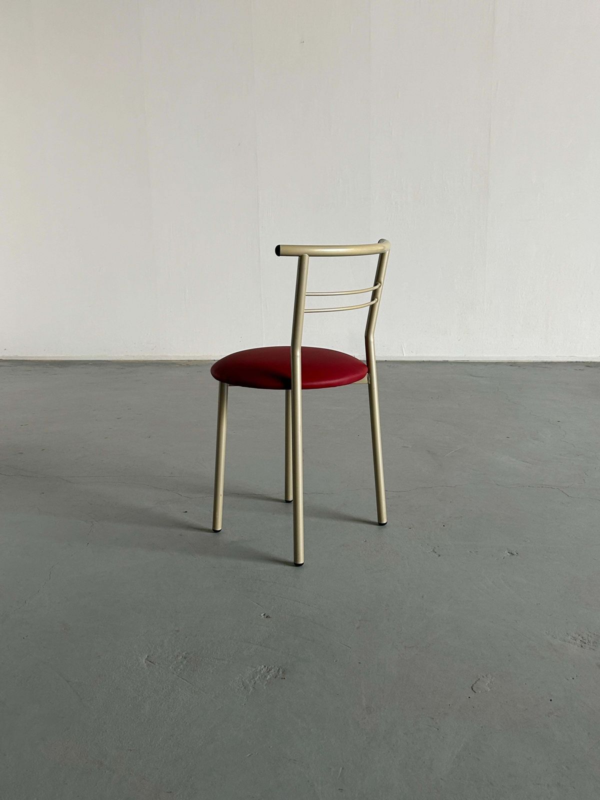 Postmodern Memphis Style Chair With Red Faux Leather Upholstery, 1980s Italy photo 192.0
