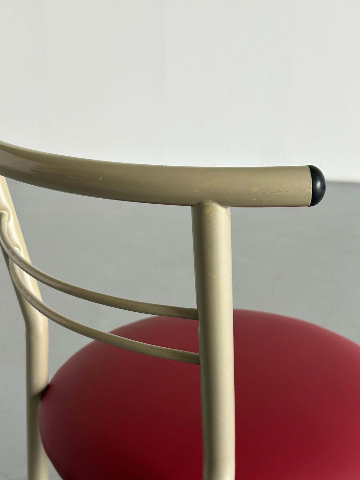 photo for sale Postmodern Memphis Style Chair With Red Faux Leather Upholstery, 1980s Italy