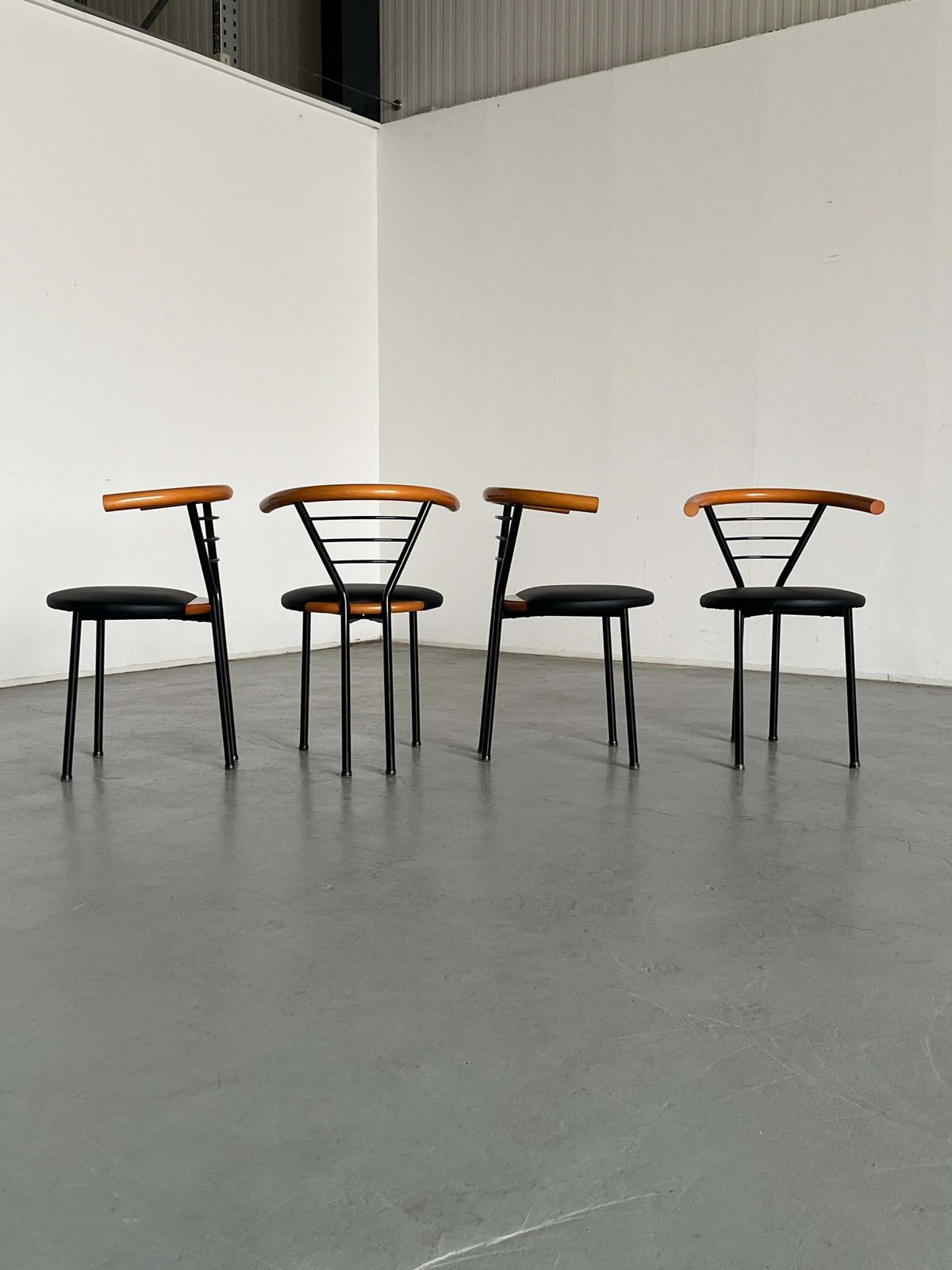 Set Of 4 Vintage Postmodern Geometrical Armchairs, Sculptural Memphis Style, 90s photo buy