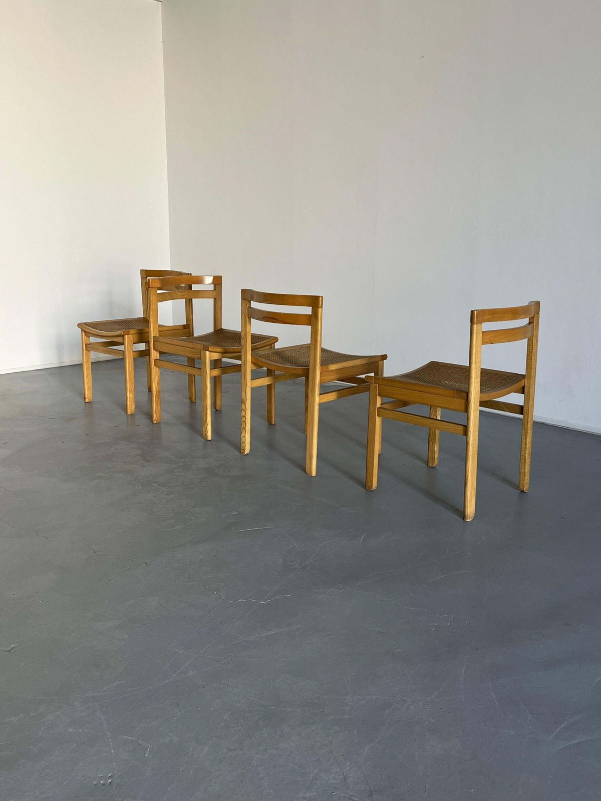 Set Of 4 Mid Century Modern Constructivist Wooden Dining Chairs In Beech, 1960s photo buy