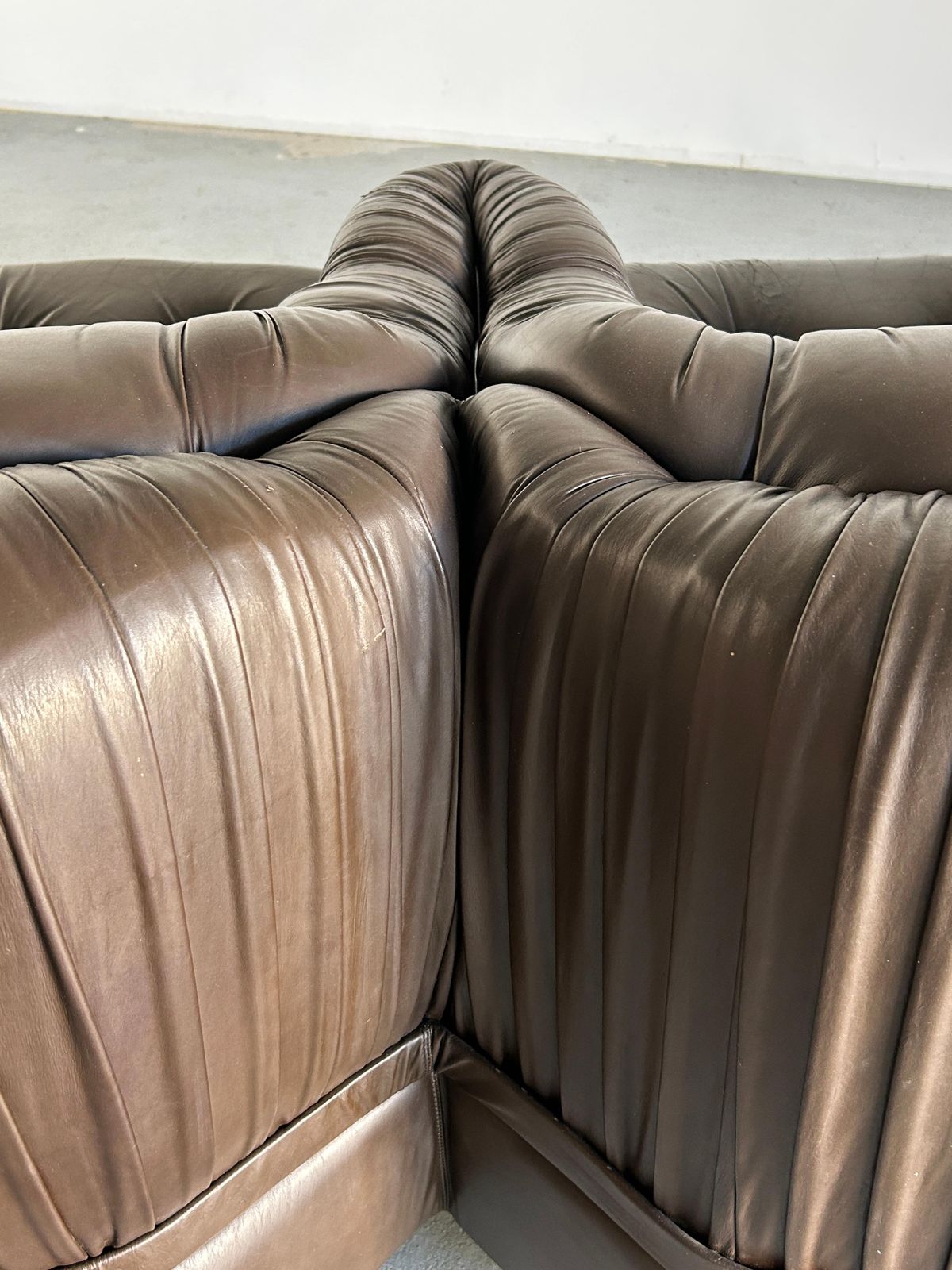 5972.0 Three Seater Sofa In Dark Brown Leather By Axel Di Pietrobon, 1970s Italy photo