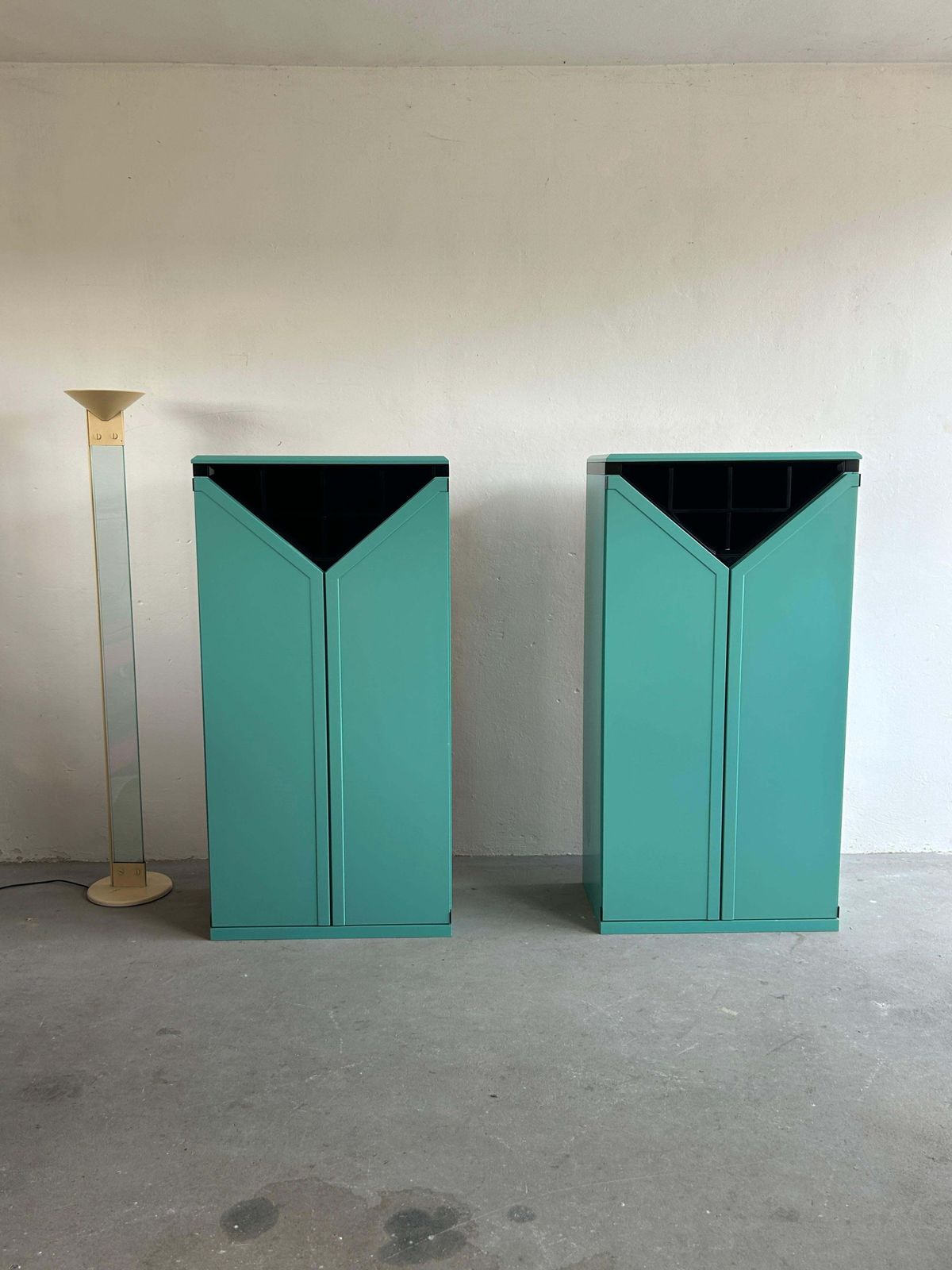 Pair Of Postmodern Memphis Style Bar Cabinets By Kapo Möbelwerkstätte, 1980s photo furniture