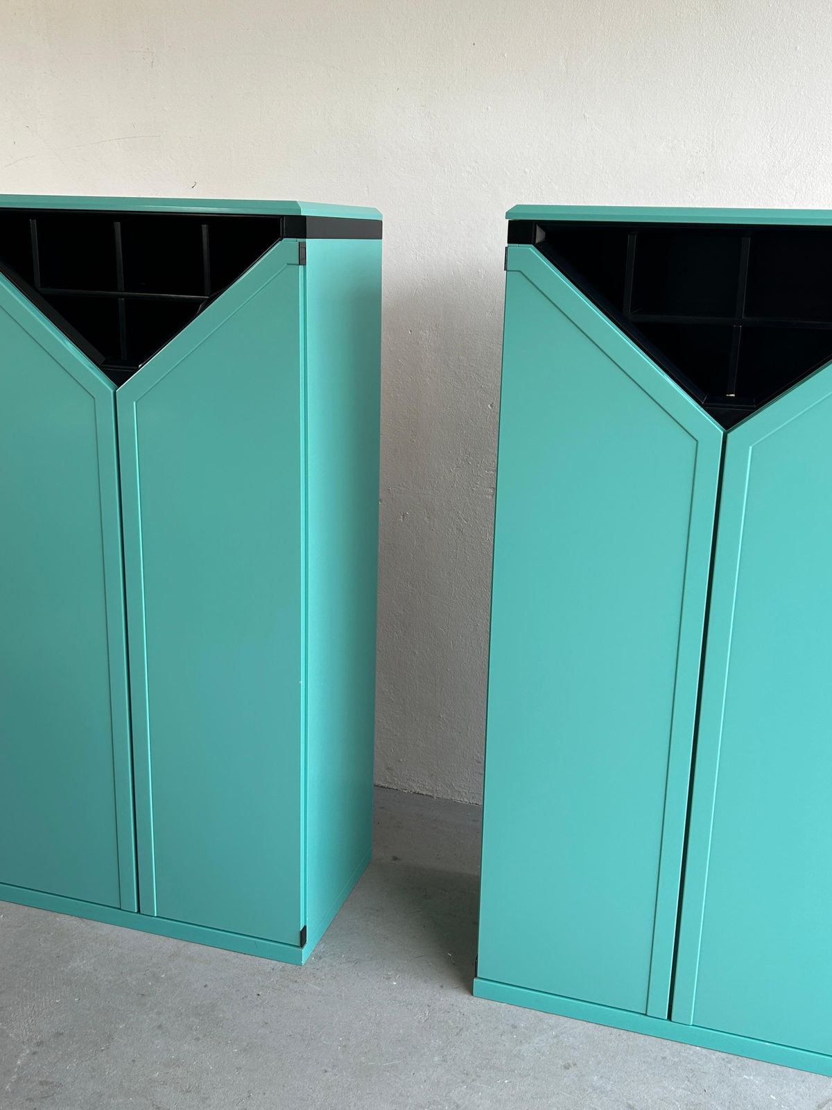 Pair Of Postmodern Memphis Style Bar Cabinets By Kapo Möbelwerkstätte, 1980s photo Furniture