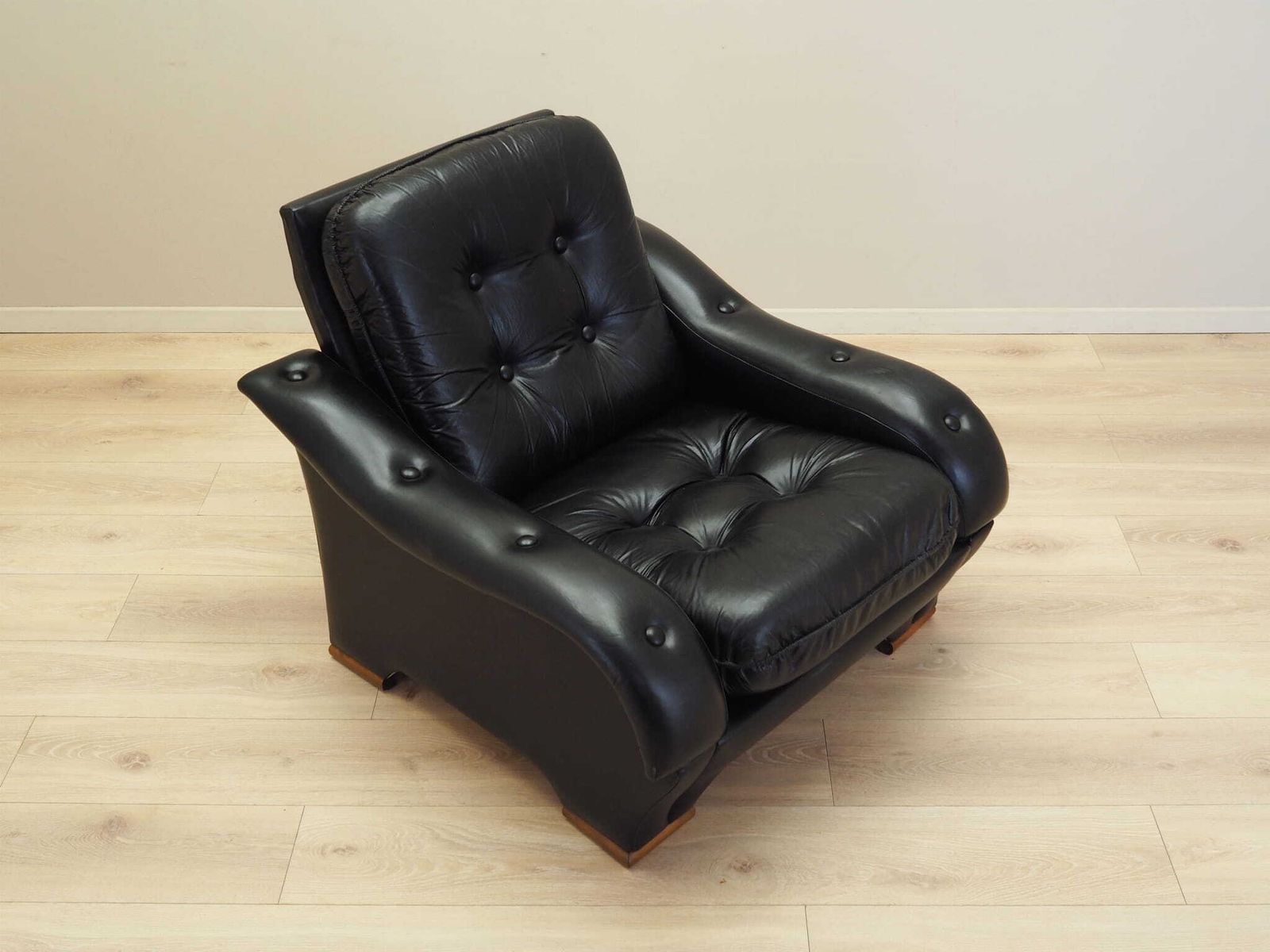 Furniture Black Armchair, Italian Design, 1980s, Production: Italy photo
