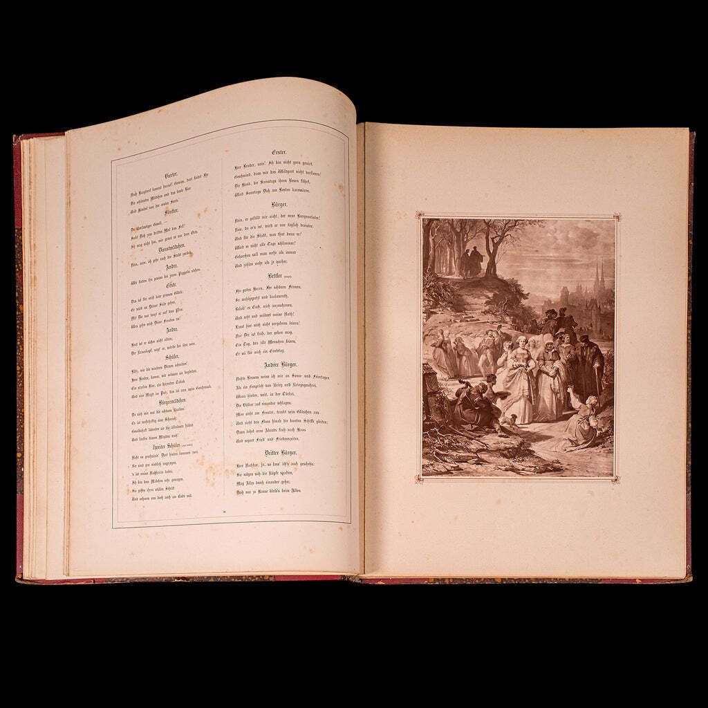 Large Volume Antique Book, Faust, Goethe, German, Illustrated Fiction, Victorian photo buy