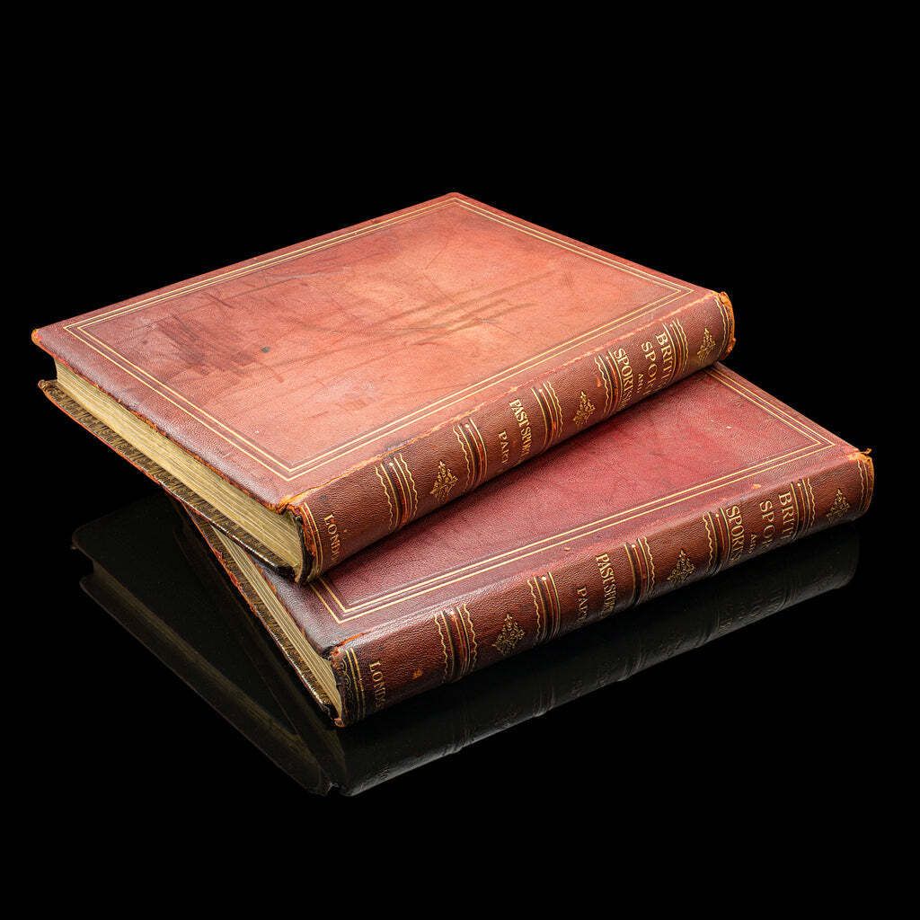 2 Vols Antique Book, British Sports And Sportsmen, English, Sporting Reference photo furniture