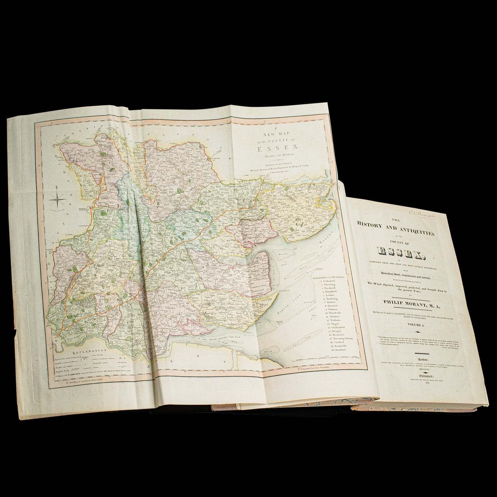 2 Vols Antique Book, Morant's History Of Essex, English, County Reference, 1816 photo for sale