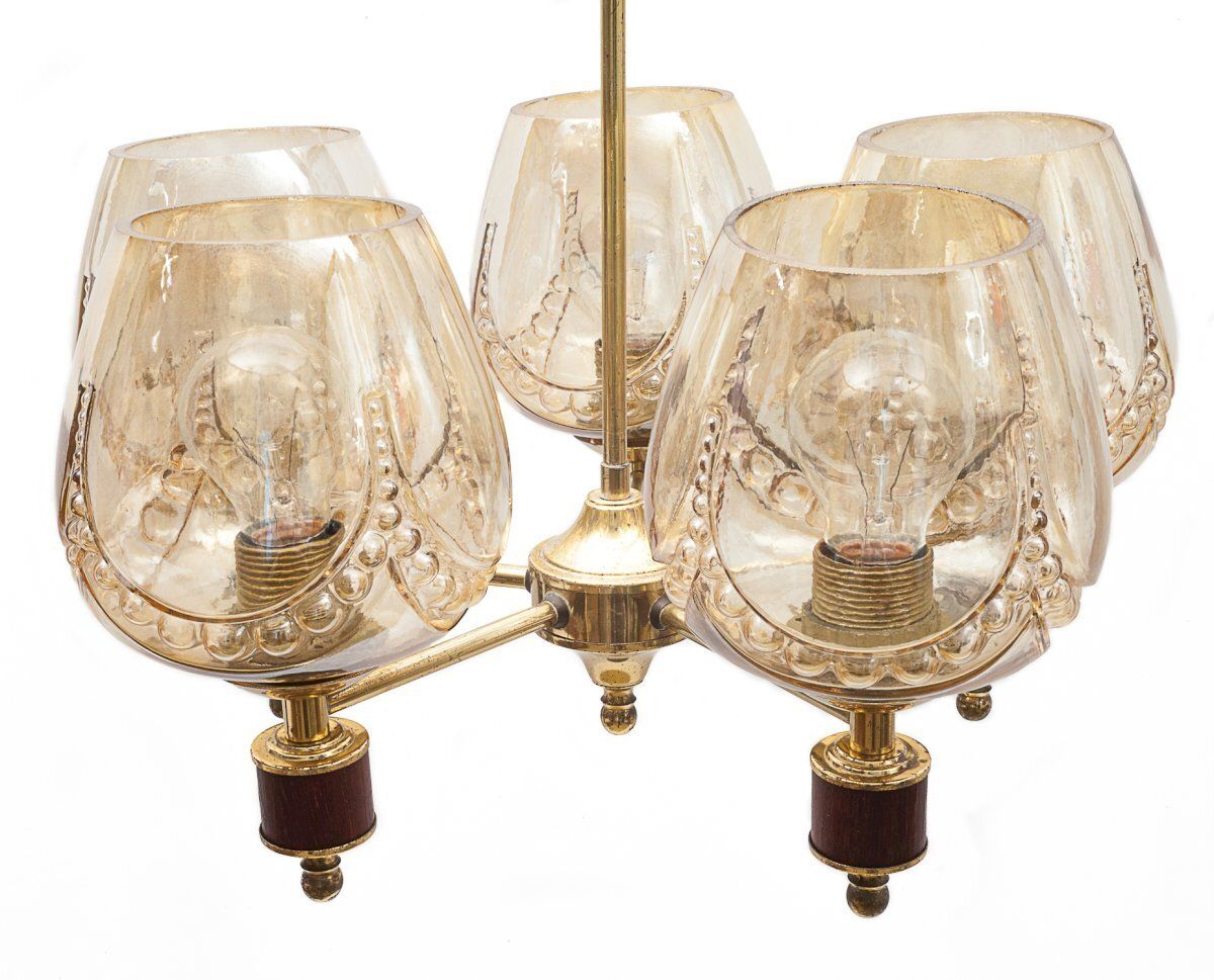 Chandelier In The Style Of Jean Royère photo for sale
