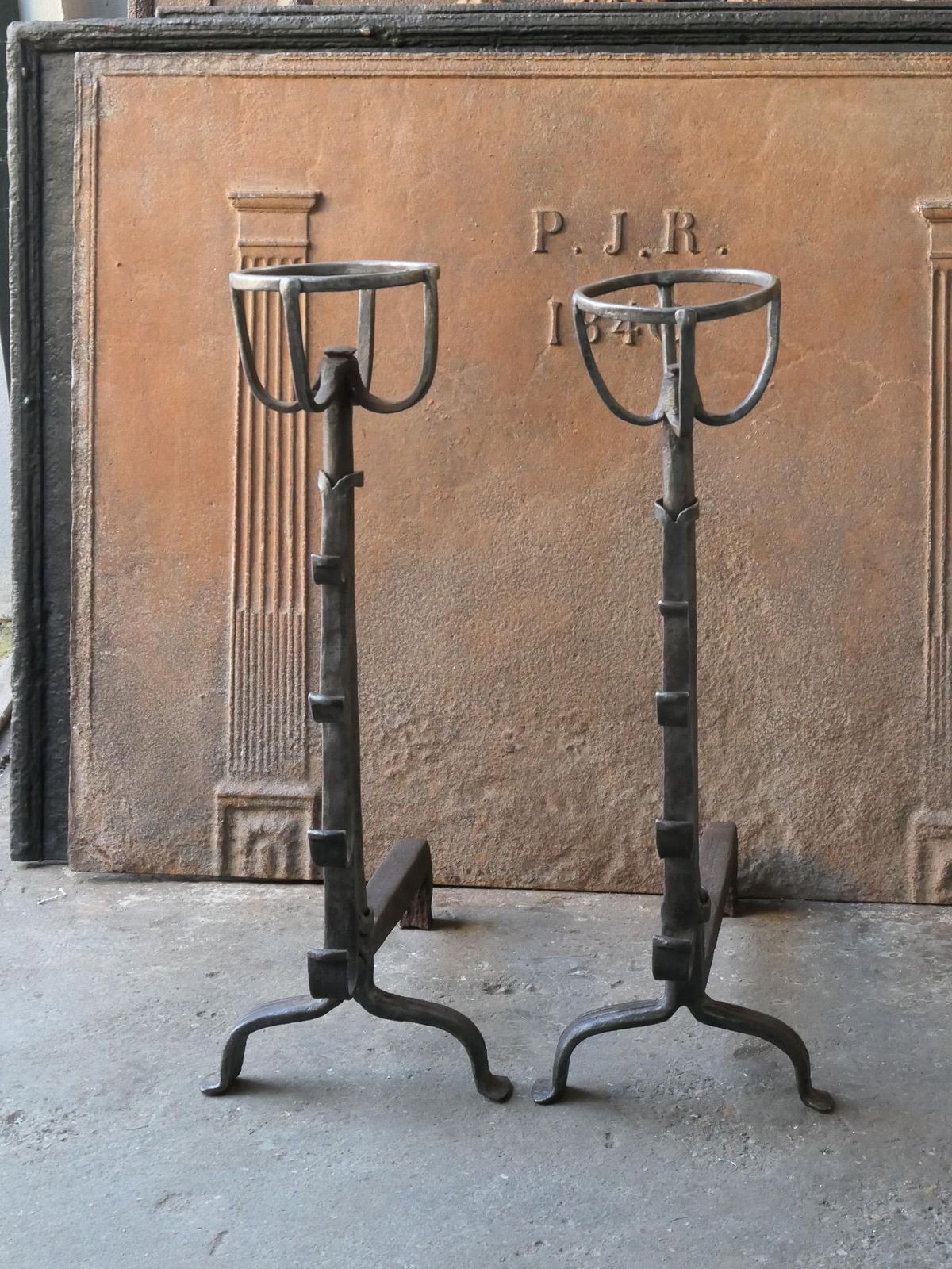 Large French 17th Century Gothic Andirons Or Landiers photo furniture