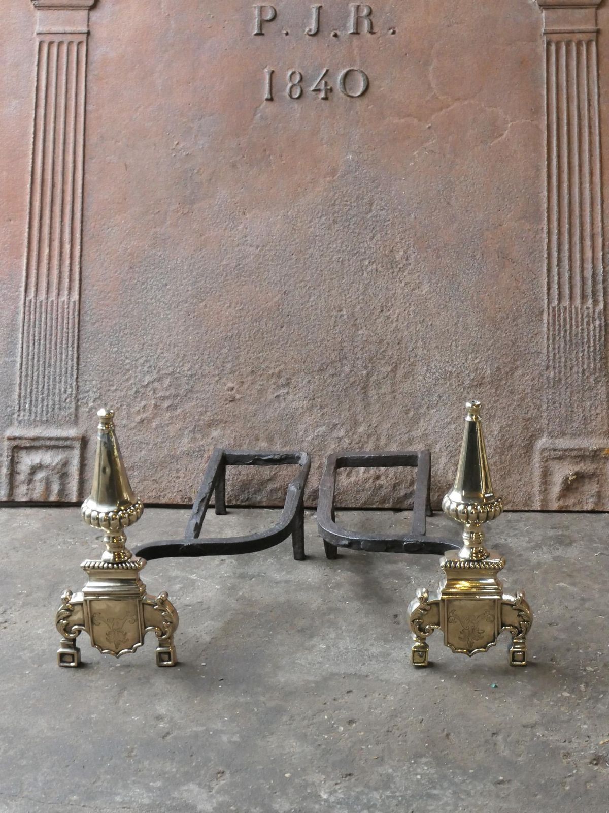 17th Century French Louis XIV Andirons Or Firedogs photo for sale