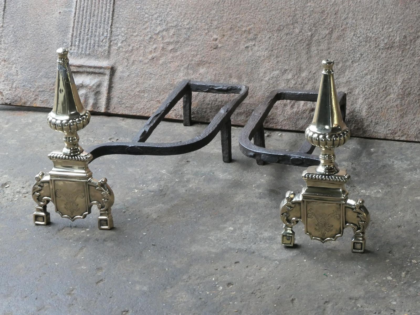 photo furniture 17th Century French Louis XIV Andirons Or Firedogs