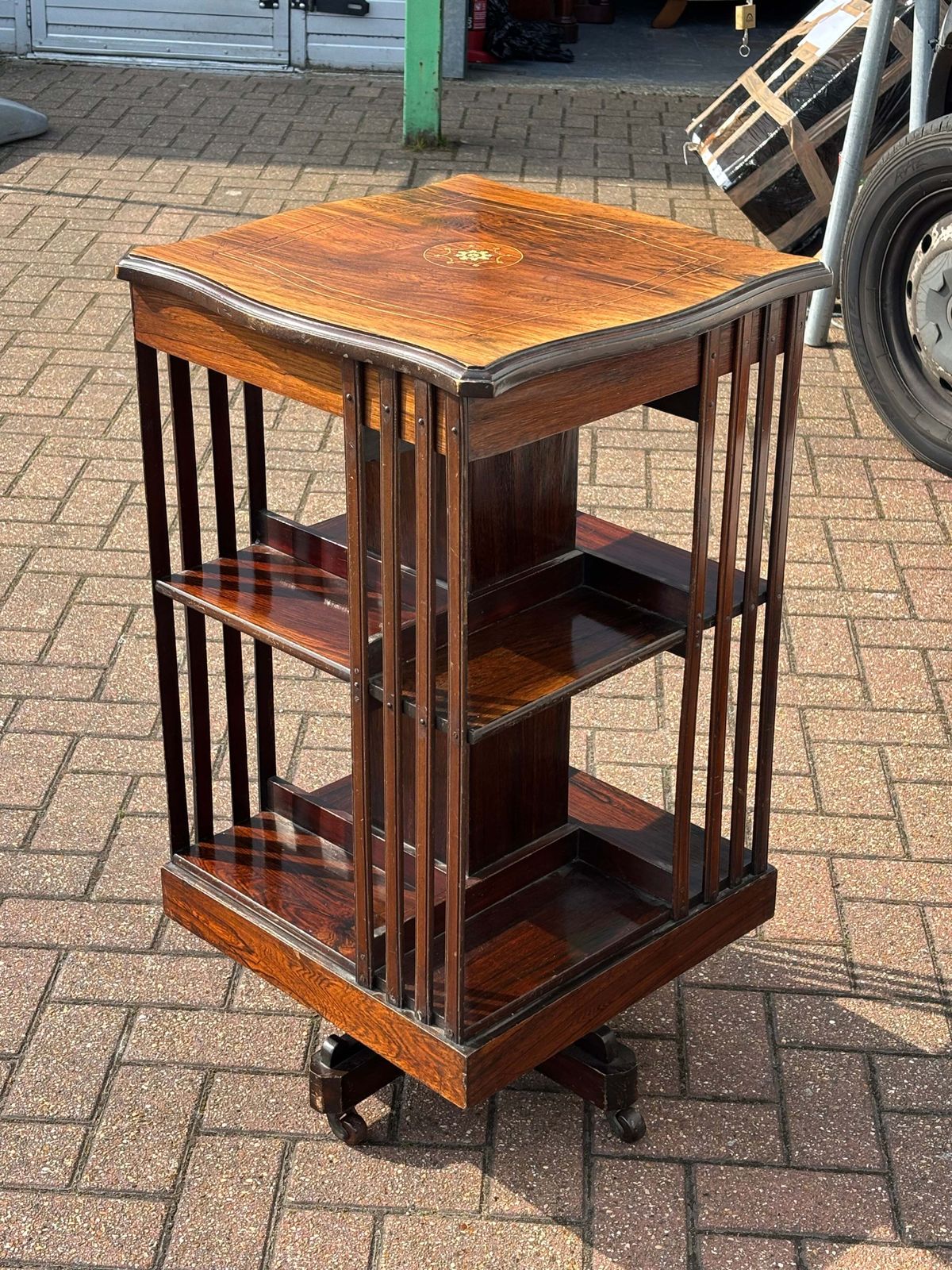 Edwardian Inlaid Mahogany Revolving Bookcase photo Furniture
