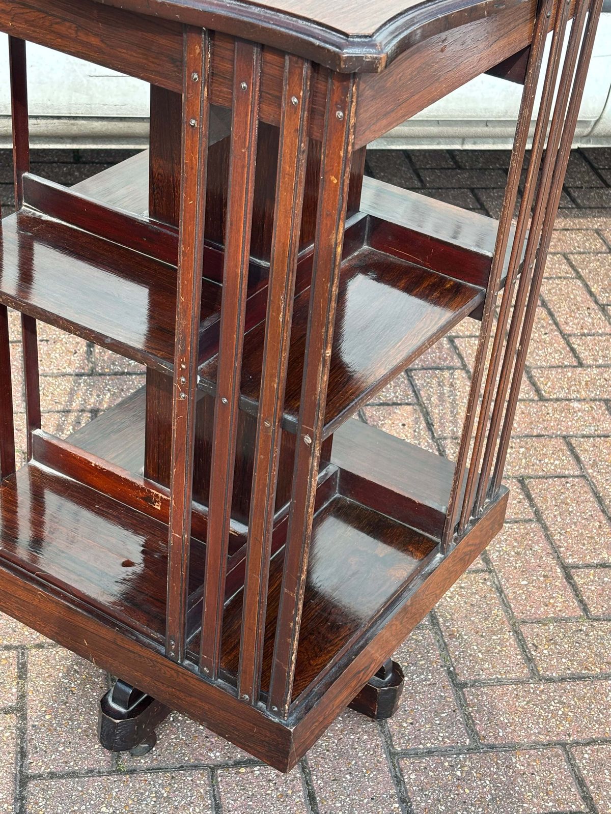 Edwardian Inlaid Mahogany Revolving Bookcase photo vintage