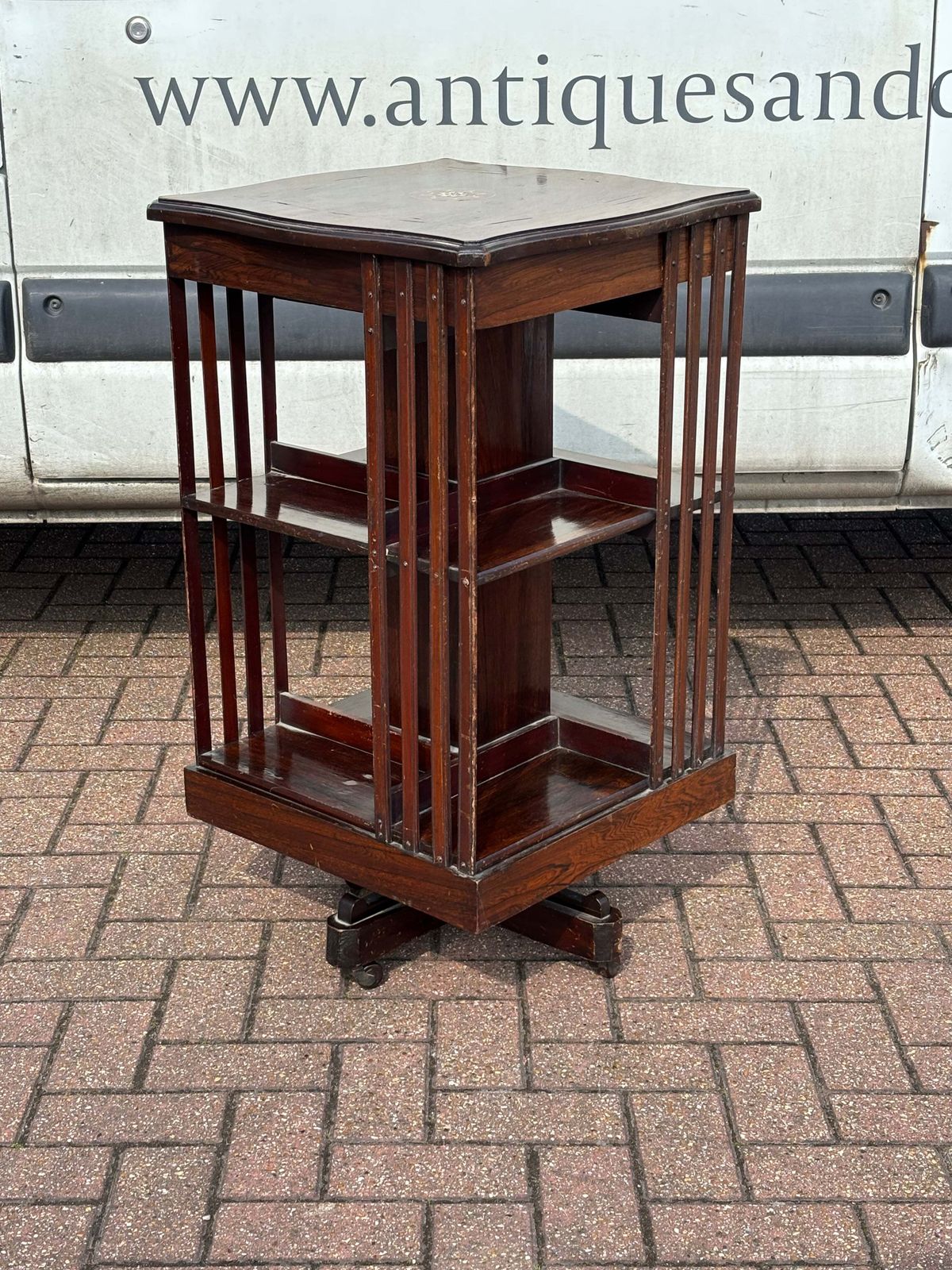 photo furniture Edwardian Inlaid Mahogany Revolving Bookcase
