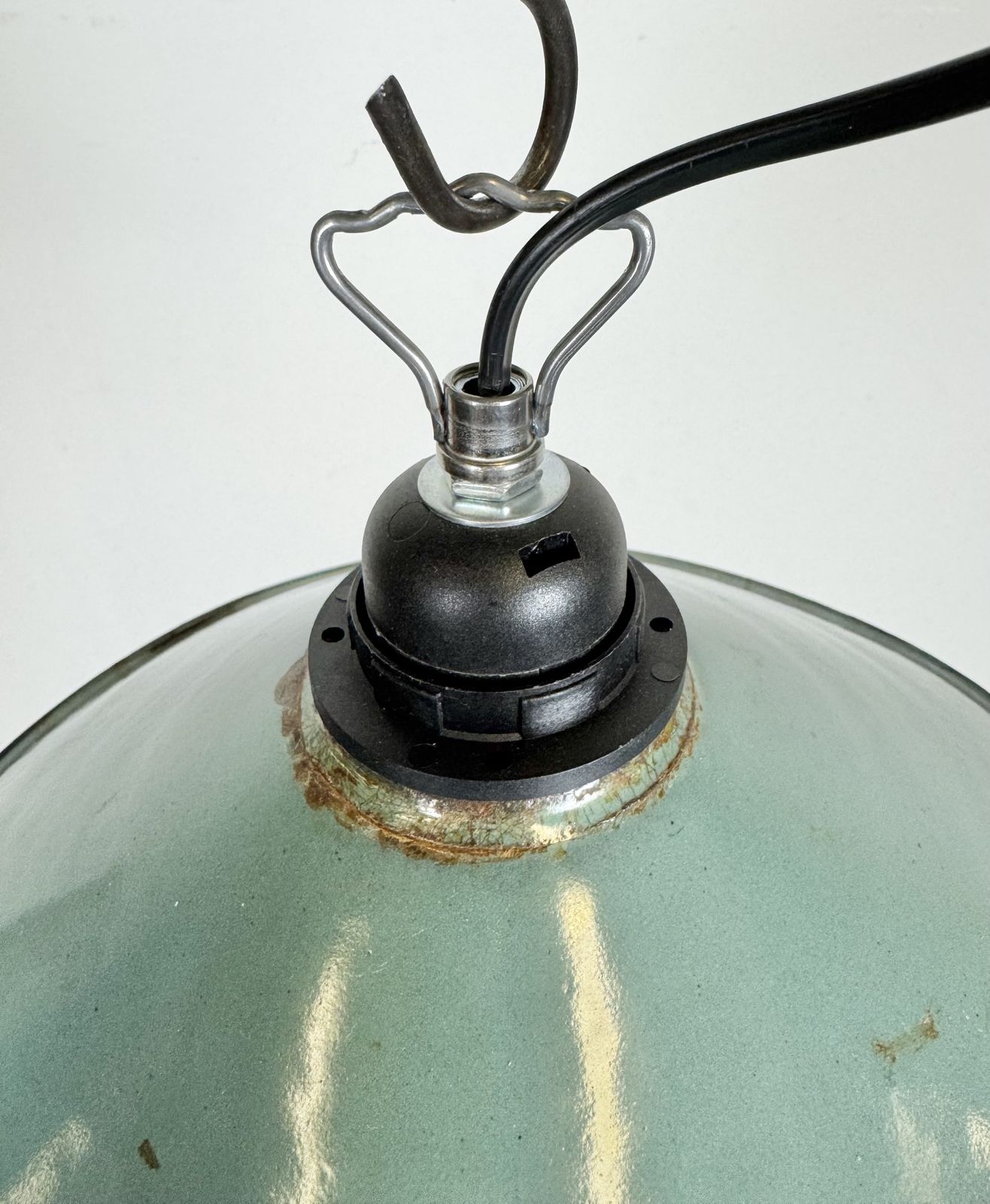 photo vinterior Industrial Petrol Enamel Factory Pendant Lamp, 1960s
