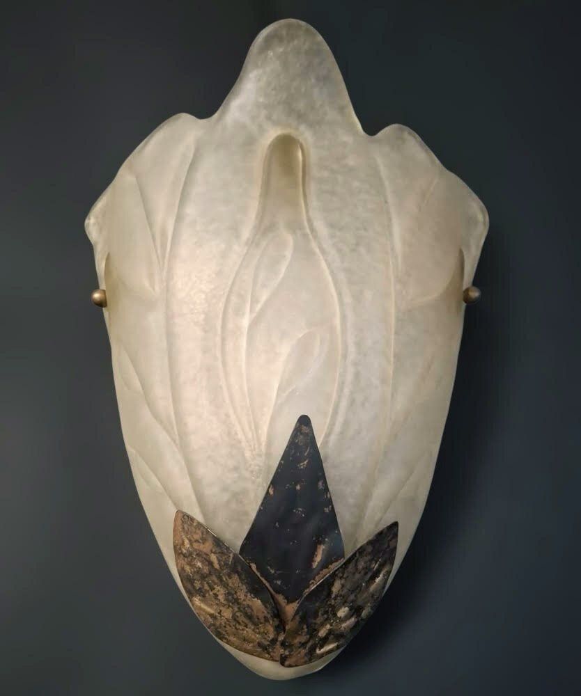 Pair Of Deco Leaf Sconces photo 1546.0
