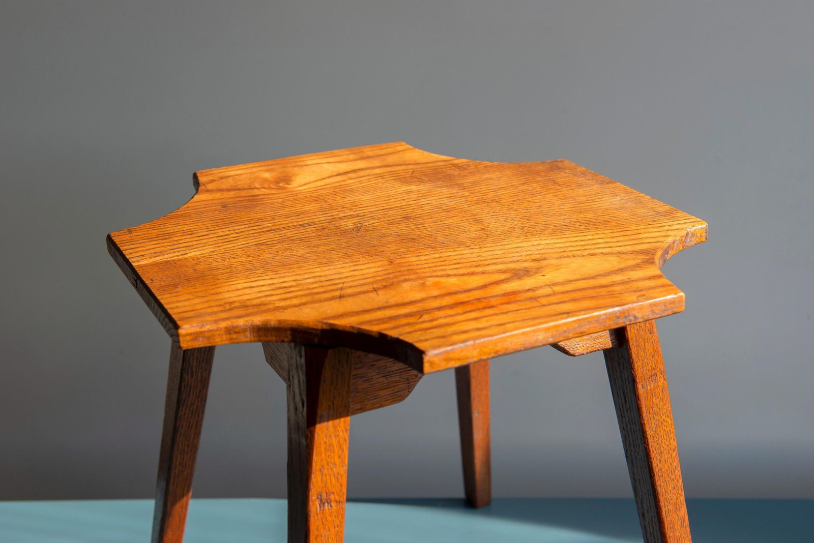 Oak Side Table, Art Deco Coffee Table, Vintage Wooden Plant Stand, Dutch Stool, Amsterdam School Design photo buy