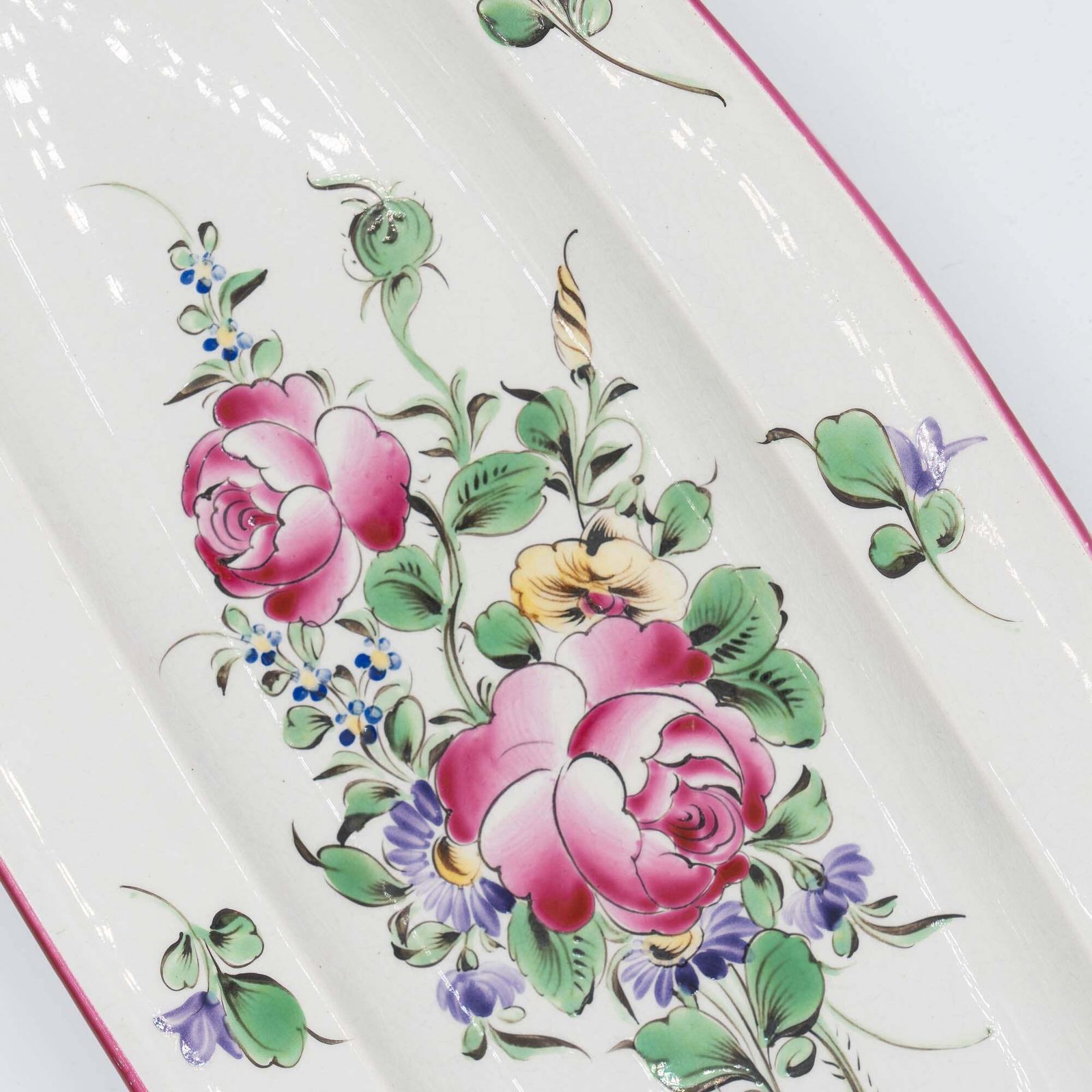 Antique Long Oval French Platter   Luneville   Early 20th Century photo for sale