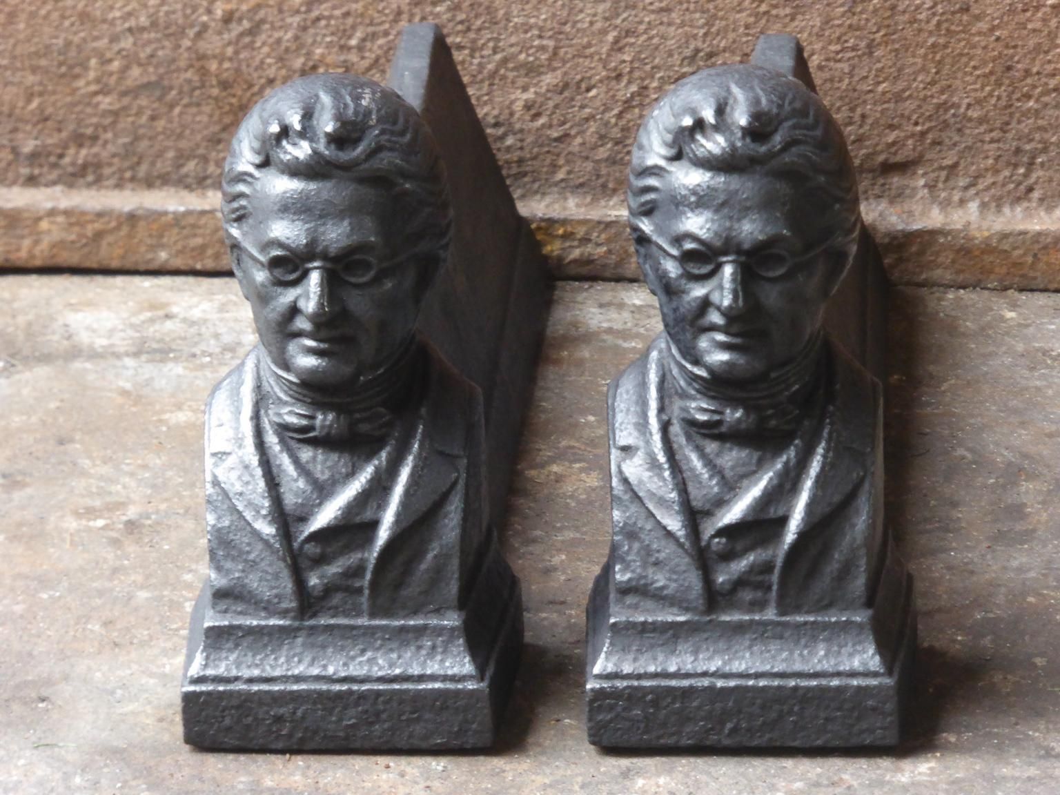 French Napoleon III Style 'Man' Andirons Or Firedogs photo furniture