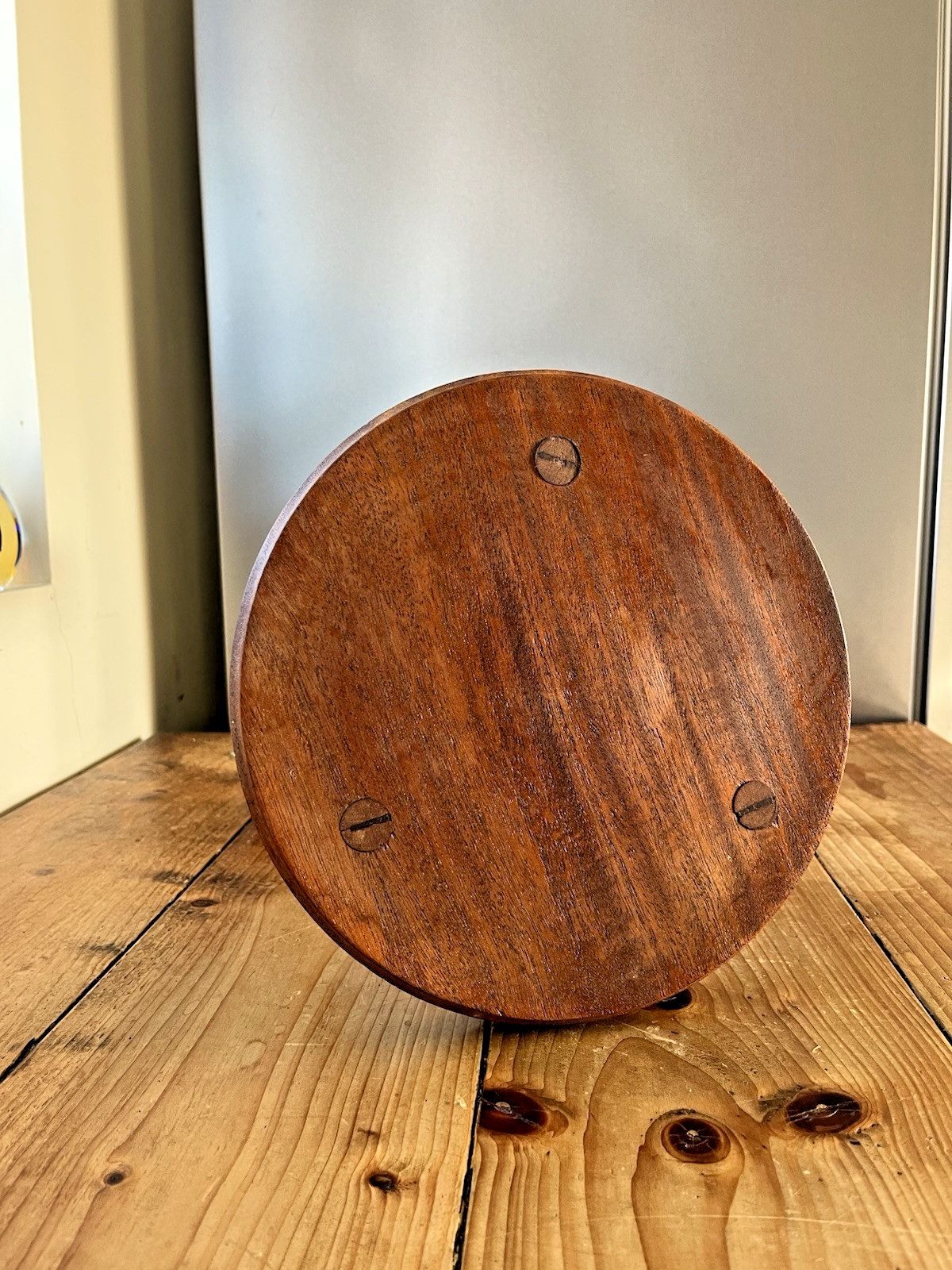 Dairy Milking Stool Rustic Oak Country Farmhouse Antique Old Vintage Plant Stand photo vinterior