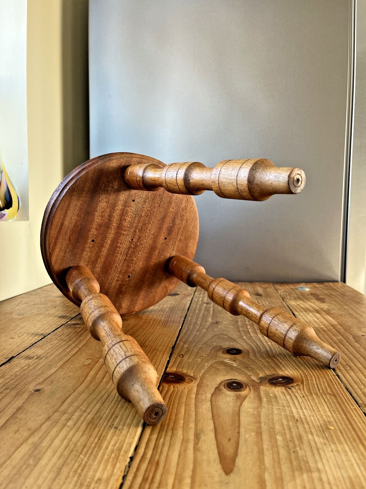 Dairy Milking Stool Rustic Oak Country Farmhouse Antique Old Vintage Plant Stand photo buy