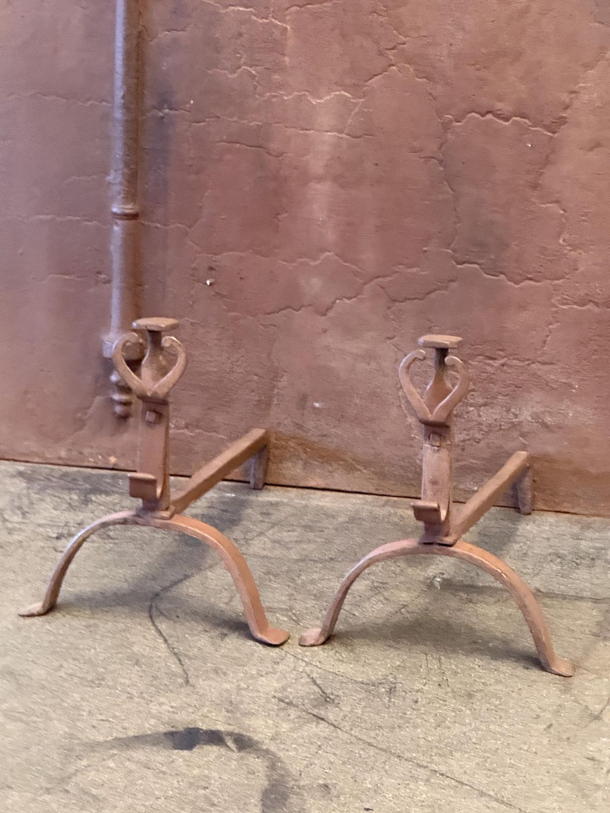 18th Century French Andirons Or Firedogs, Louis XV Period photo for sale