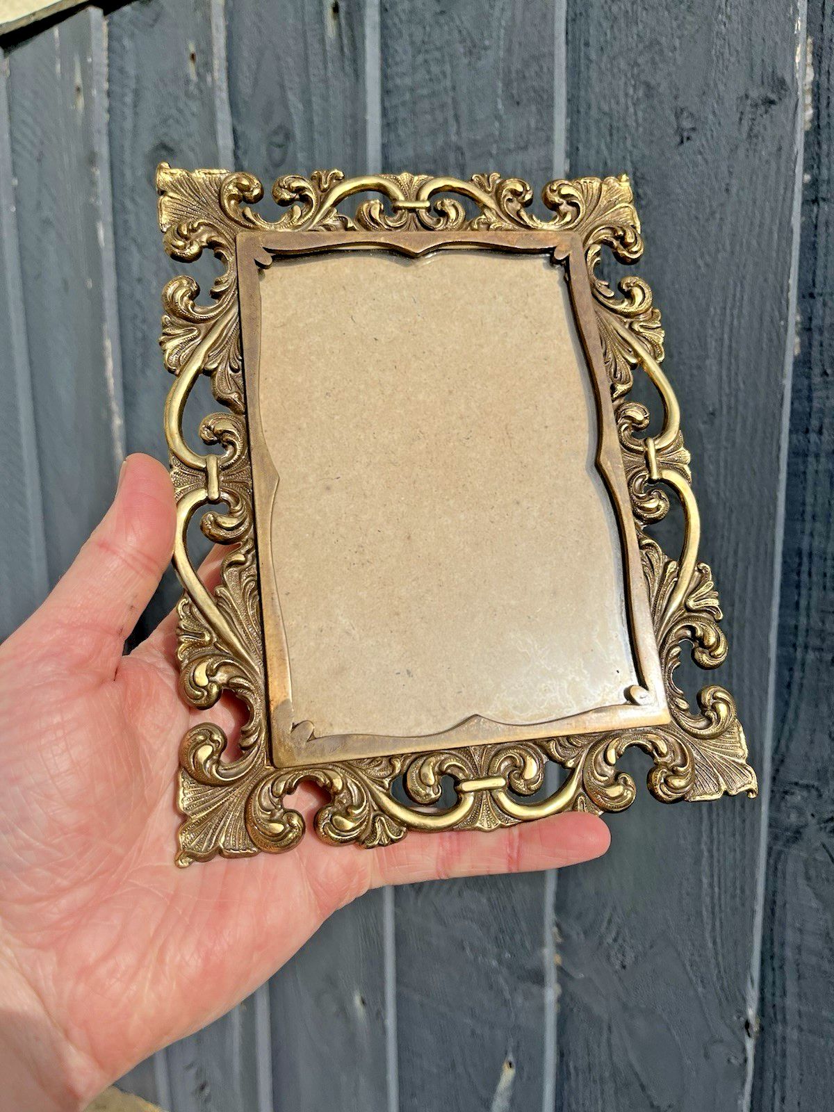 1 Antique Italian Ornate Gilt Metal Rococo Wall Photo Picture Frame Acanthus photo vinterior