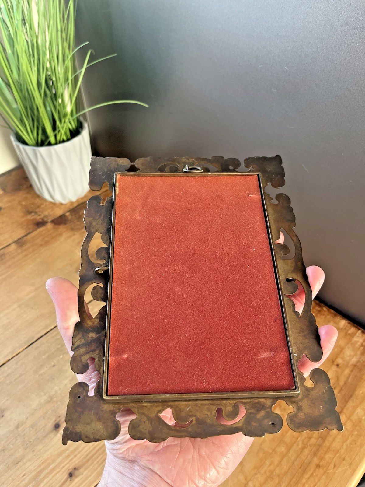 1 Antique Italian Ornate Gilt Metal Rococo Wall Photo Picture Frame Acanthus photo vintage