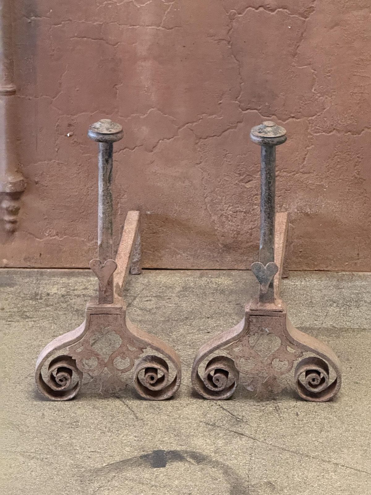 French Louis XV Period Andirons, Firedogs, Early 19th Century Period photo furniture