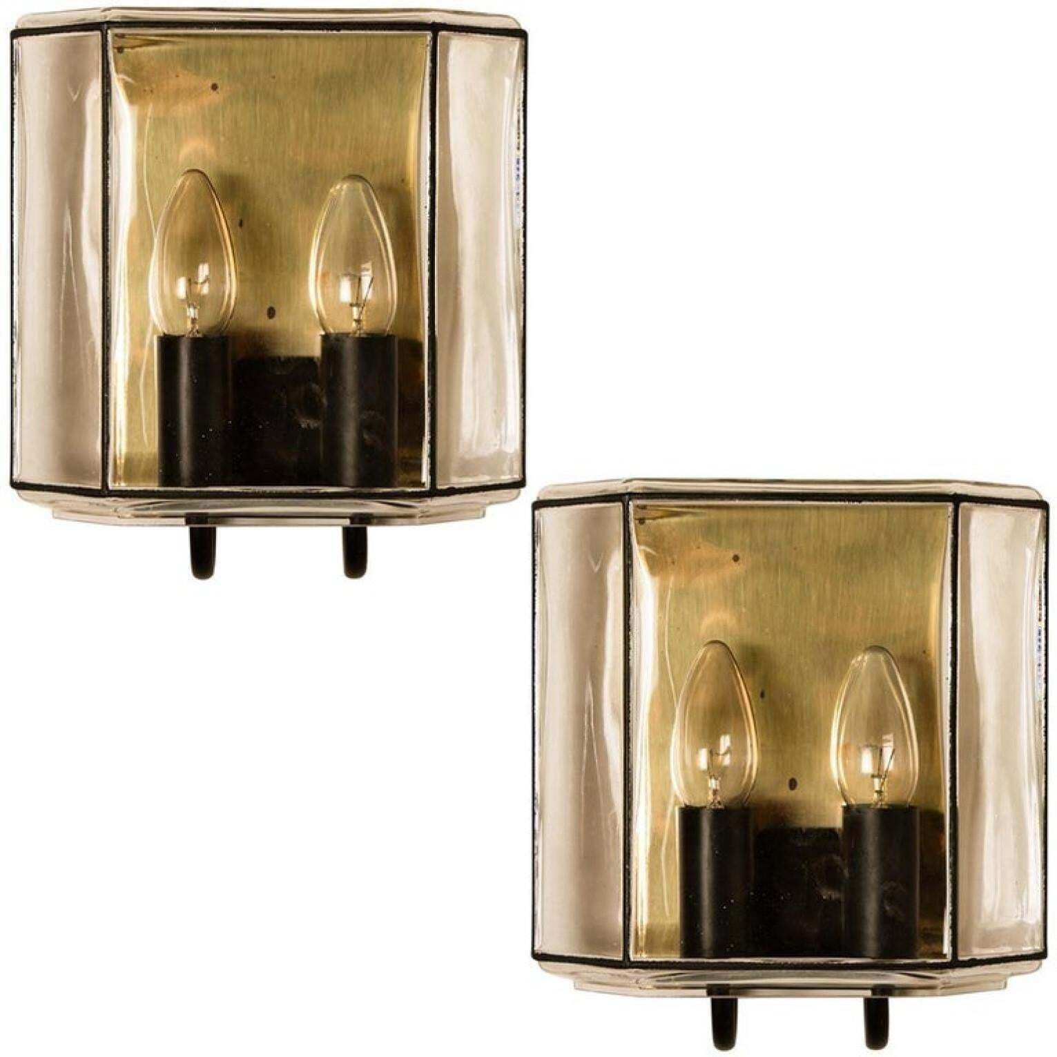 894.0 1 Of The 4 Of Iron And Bubble Glass Sconces Wall Lamps By Limburg, Germany, 1960 photo