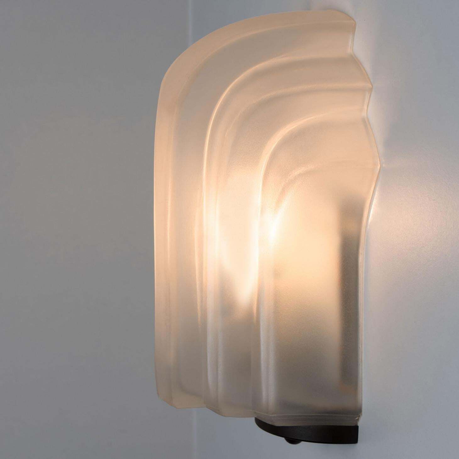 Pair Of  Art Deco Style Milk Glass Shell Wall Lights, Germany, 1970 photo vinterior
