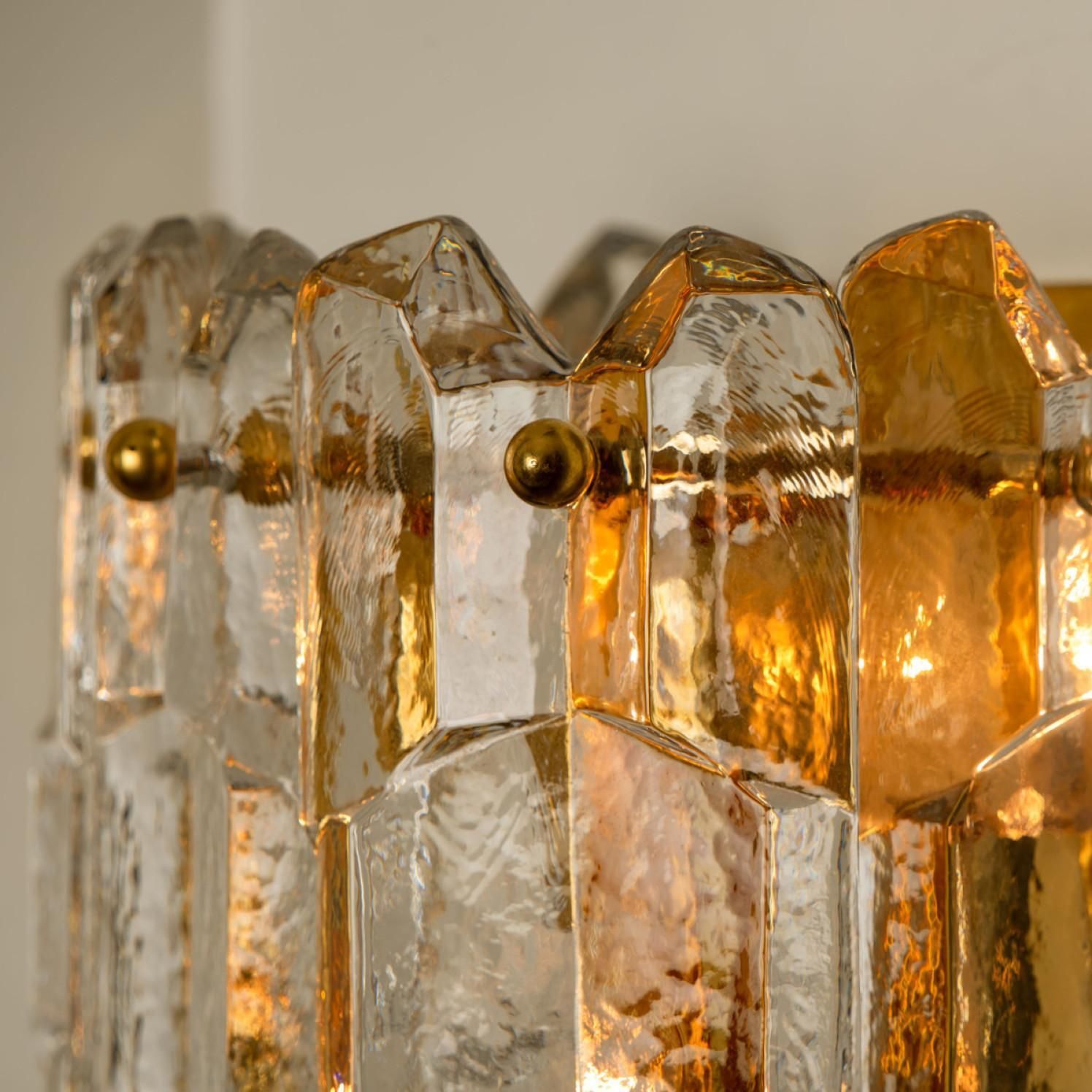 photo furniture Set Of 5 J.T. Kalmar 'Palazzo' Wall Light Fixtures Brass And Glass