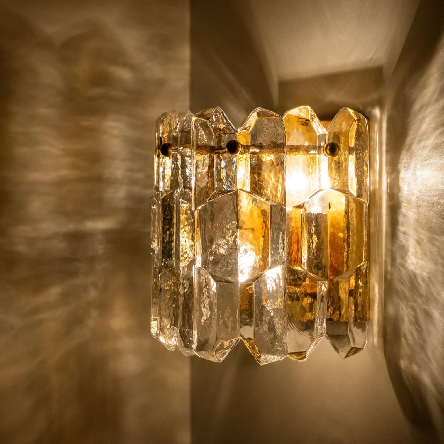 photo buy Set Of 5 J.T. Kalmar 'Palazzo' Wall Light Fixtures Brass And Glass