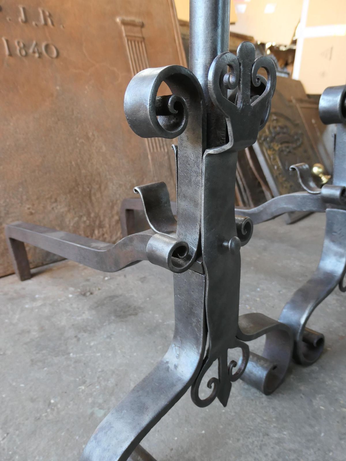 photo vintage Large French 18th Century Andirons Or Landiers