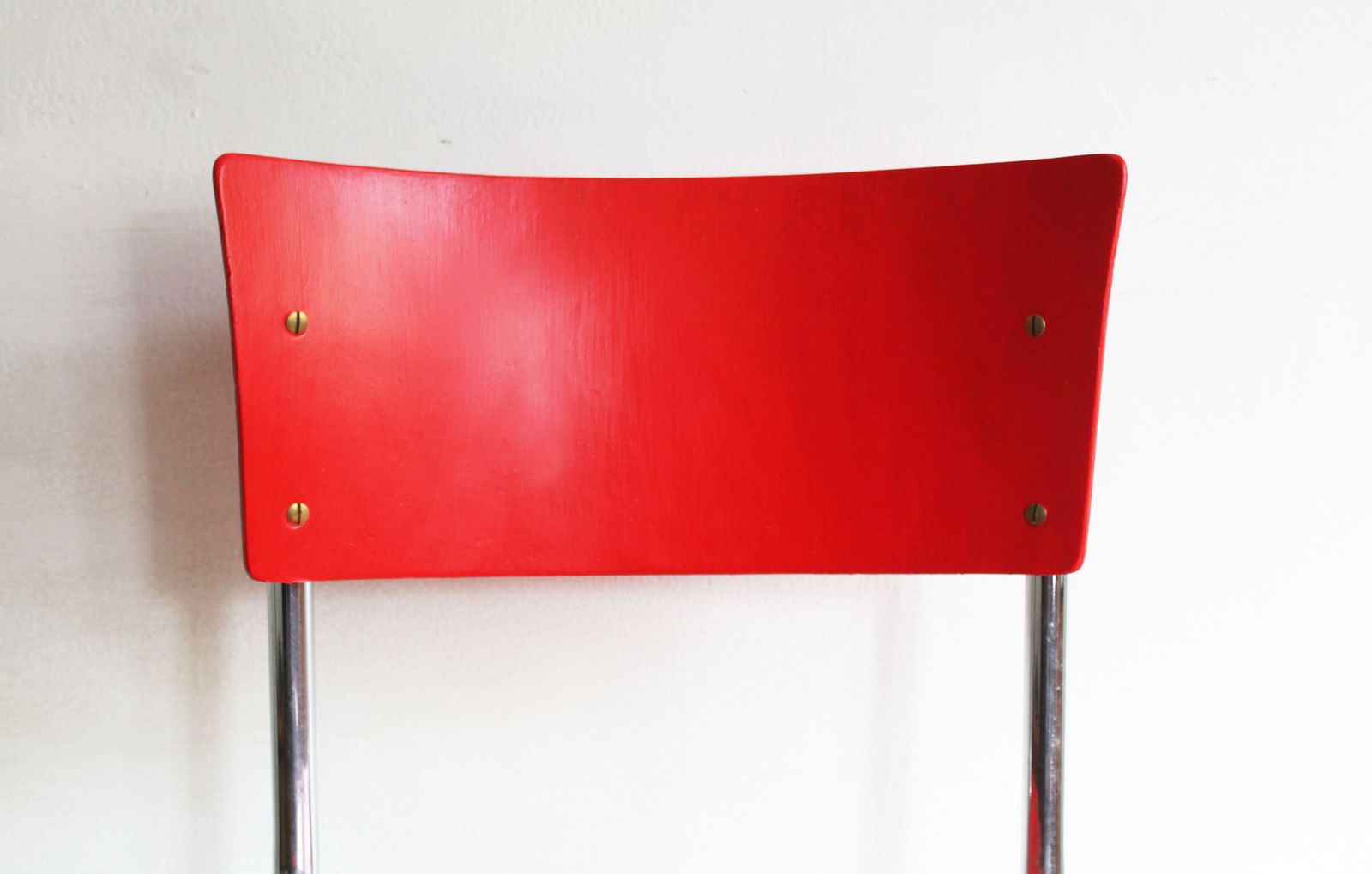 Bright Red 1950's Modernist Cantilevered Chair photo vinterior