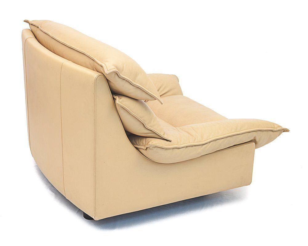Duo Of Leather Armchairs By Bernard Massot, 1970 photo Furniture