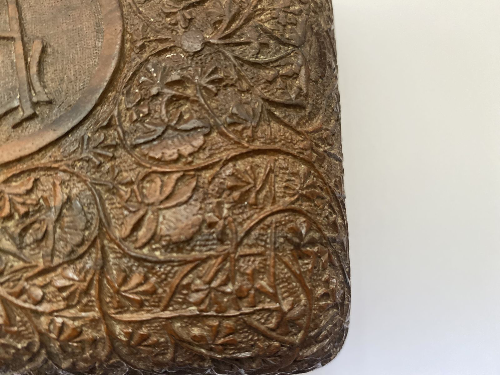 Antique, Victorian, Anglo Indian, Intricately Hand Carved Sandalwood Box photo vinterior
