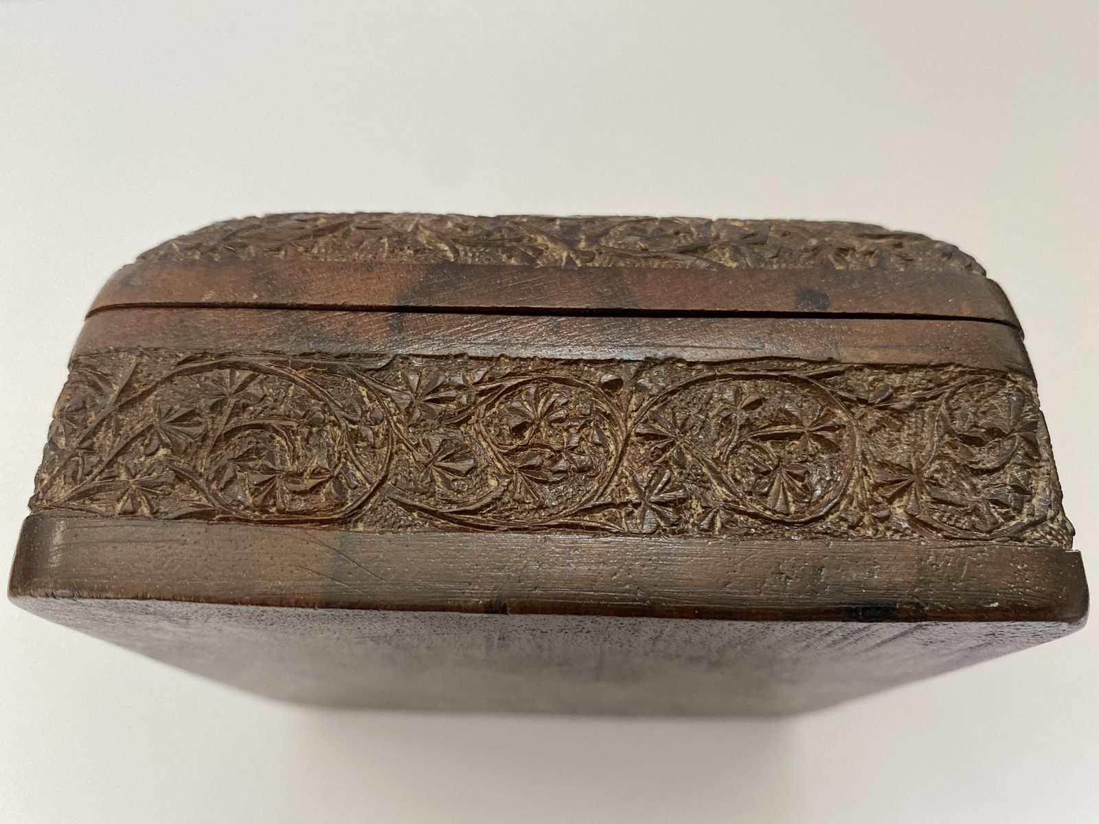 Antique, Victorian, Anglo Indian, Intricately Hand Carved Sandalwood Box photo buy
