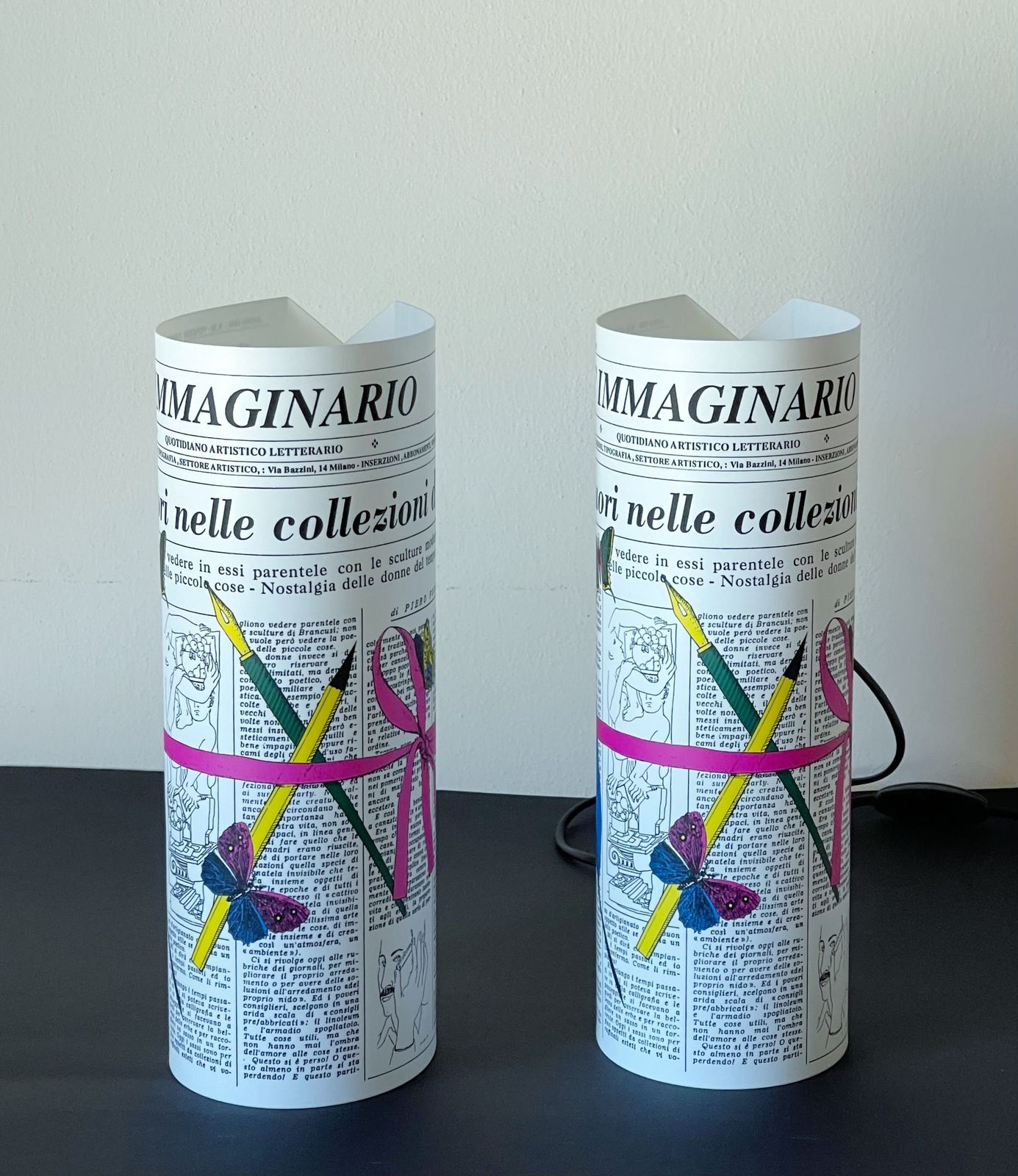 Pair Of "L'immaginario" Table Lamps By Fornasetti photo for sale