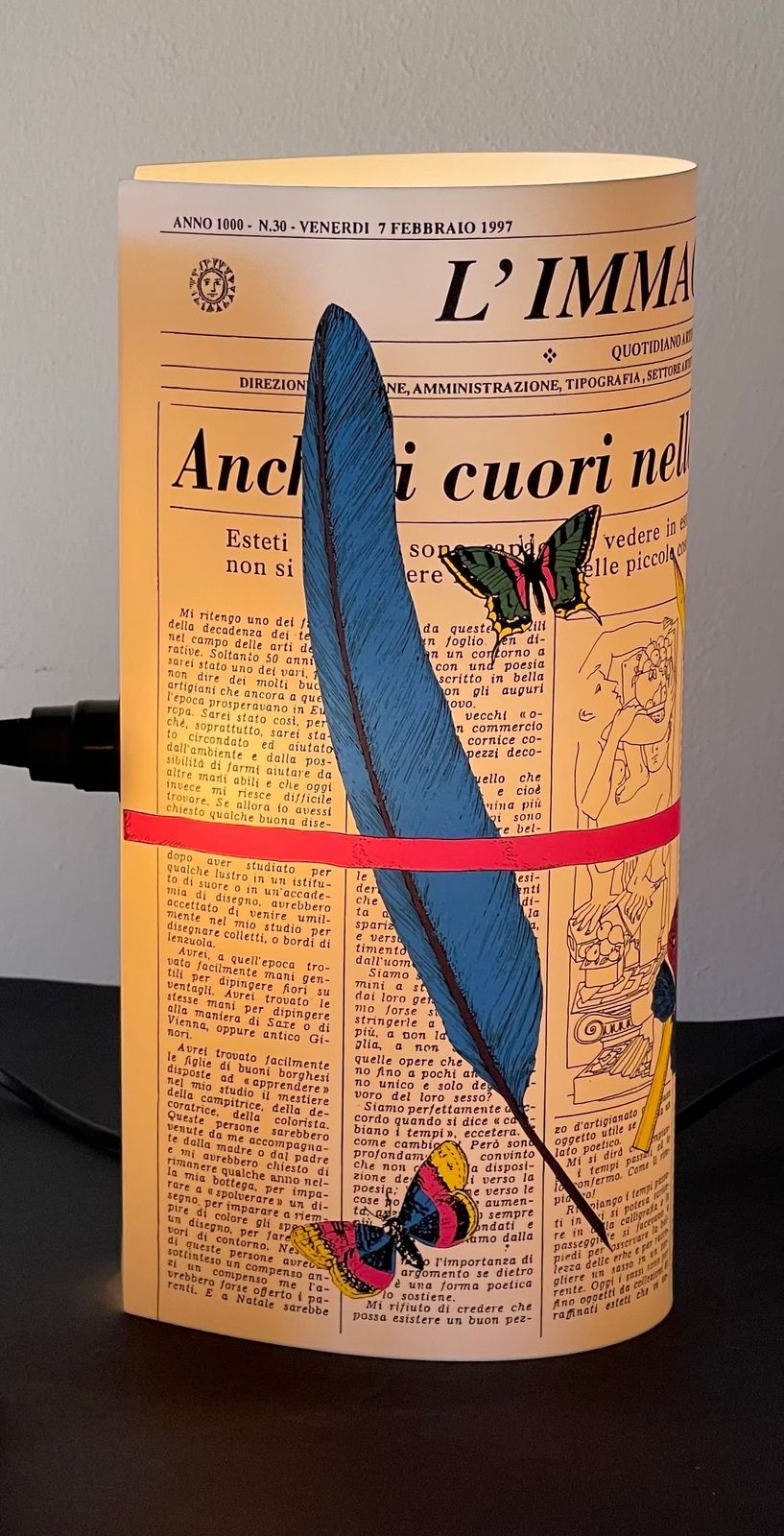Pair Of "L'immaginario" Table Lamps By Fornasetti photo vintage