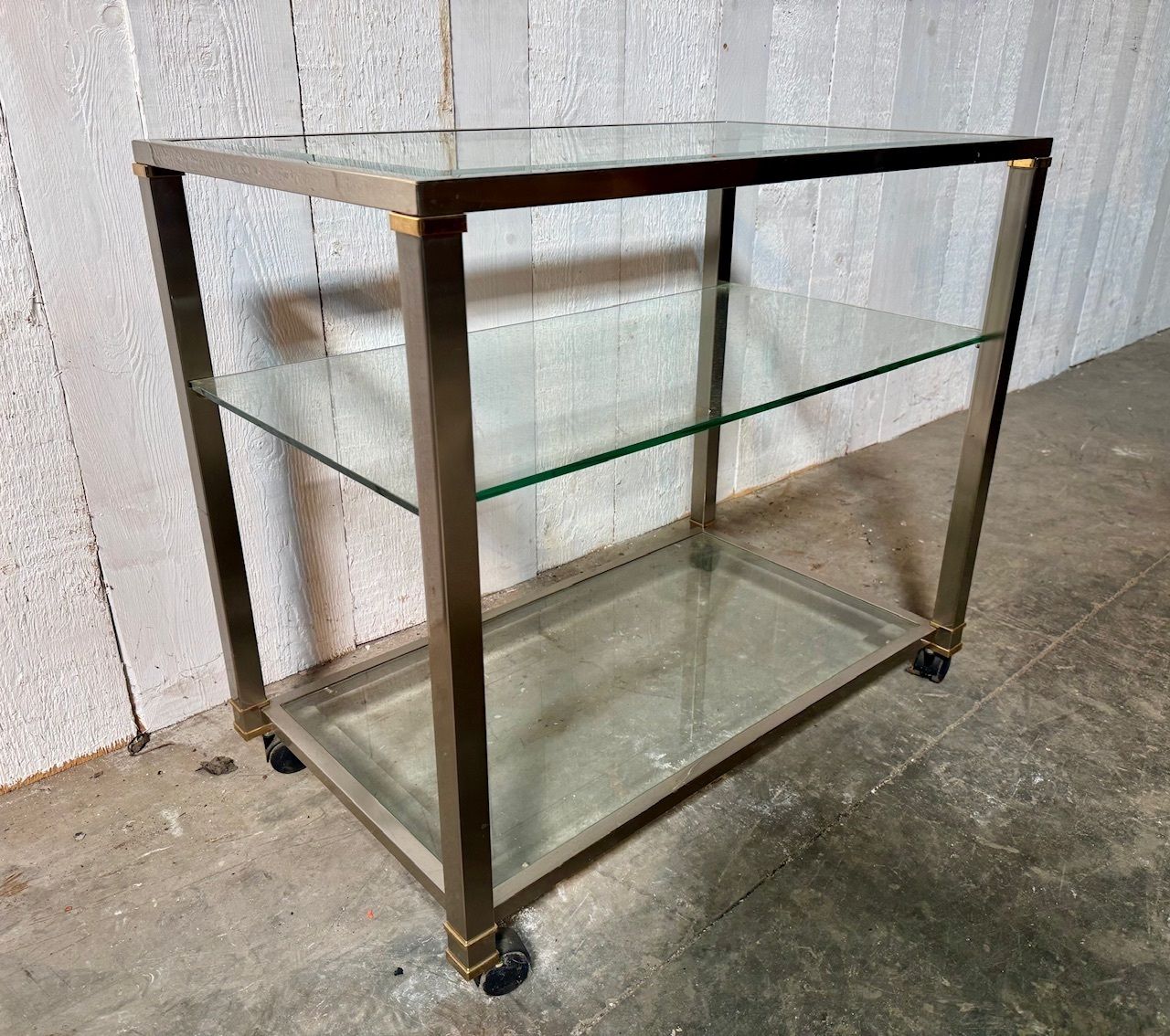 photo vintage Quality French Mid Century Chrome Cocktail Trolley